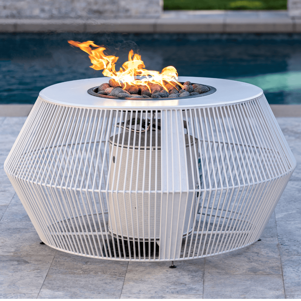 Powder Coated Metal Outdoor Fire Pit Table - Patio, Garden, Backyard Heating & Decor for Camping & Gatherings