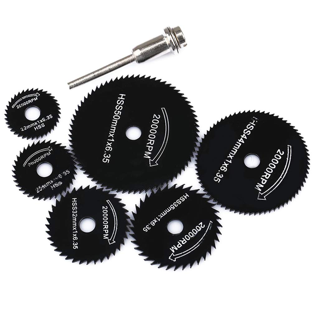 6PCS Mini HSS Circular Saw Blades for Dremel - Wood & Metal Cutting Discs for DIY Projects