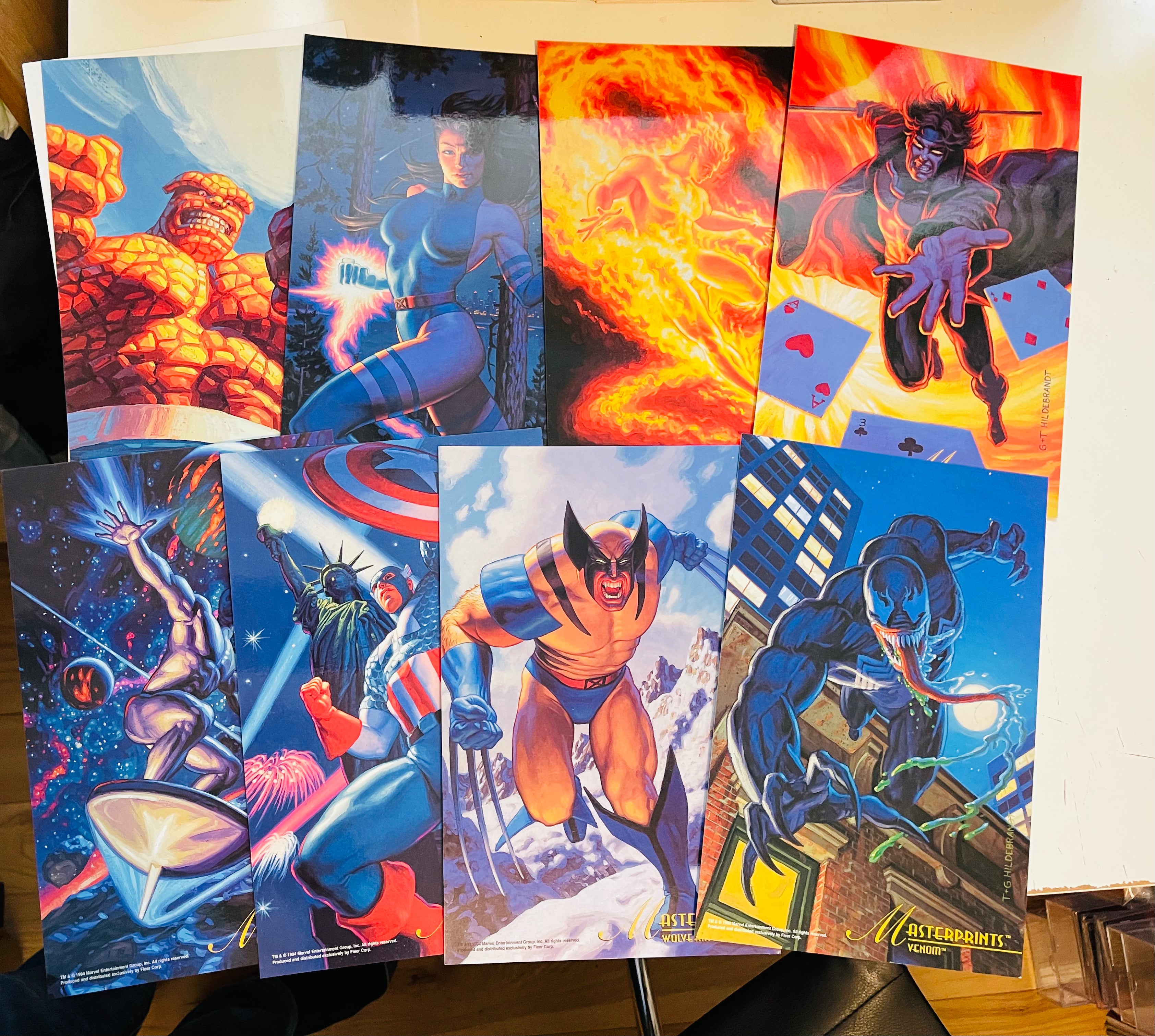 Marvel Masterprints 8x10 Inch 8-Card Collectible Set (1994 Edition) - Perfect for Comic Book Fans, Collectors & Home Decor