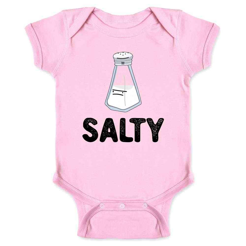 Funny Salty Salt Shaker Cartoon T-Shirt for Toddler Kids - Cute Baby Boy Girl Graphic Tee - Perfect for Playdates, Birthday Parties & Family Outfits