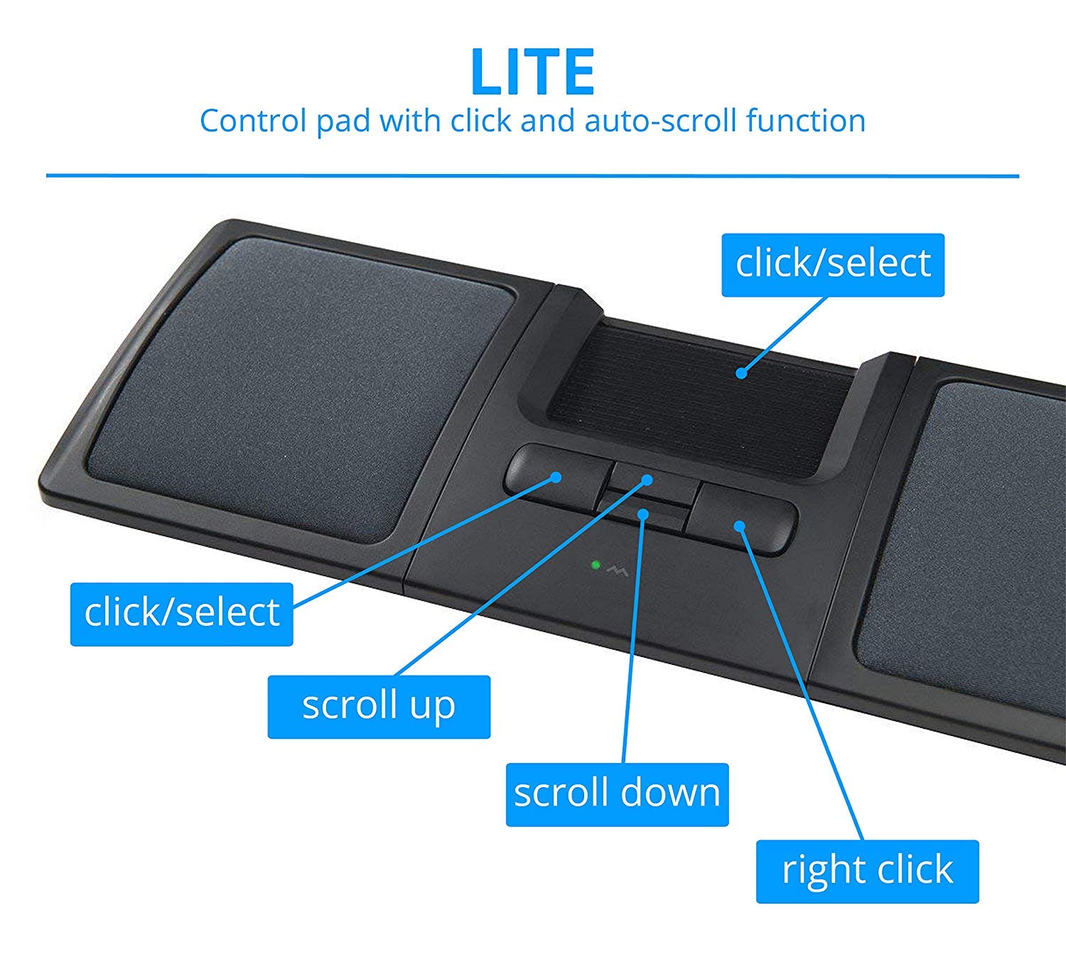 Ergonomic Wireless Mouse with Padded Support - Portable Trackpad for Mac & PC - Lightweight & Comfortable for Office, Gaming & Travel (Black, New Model)