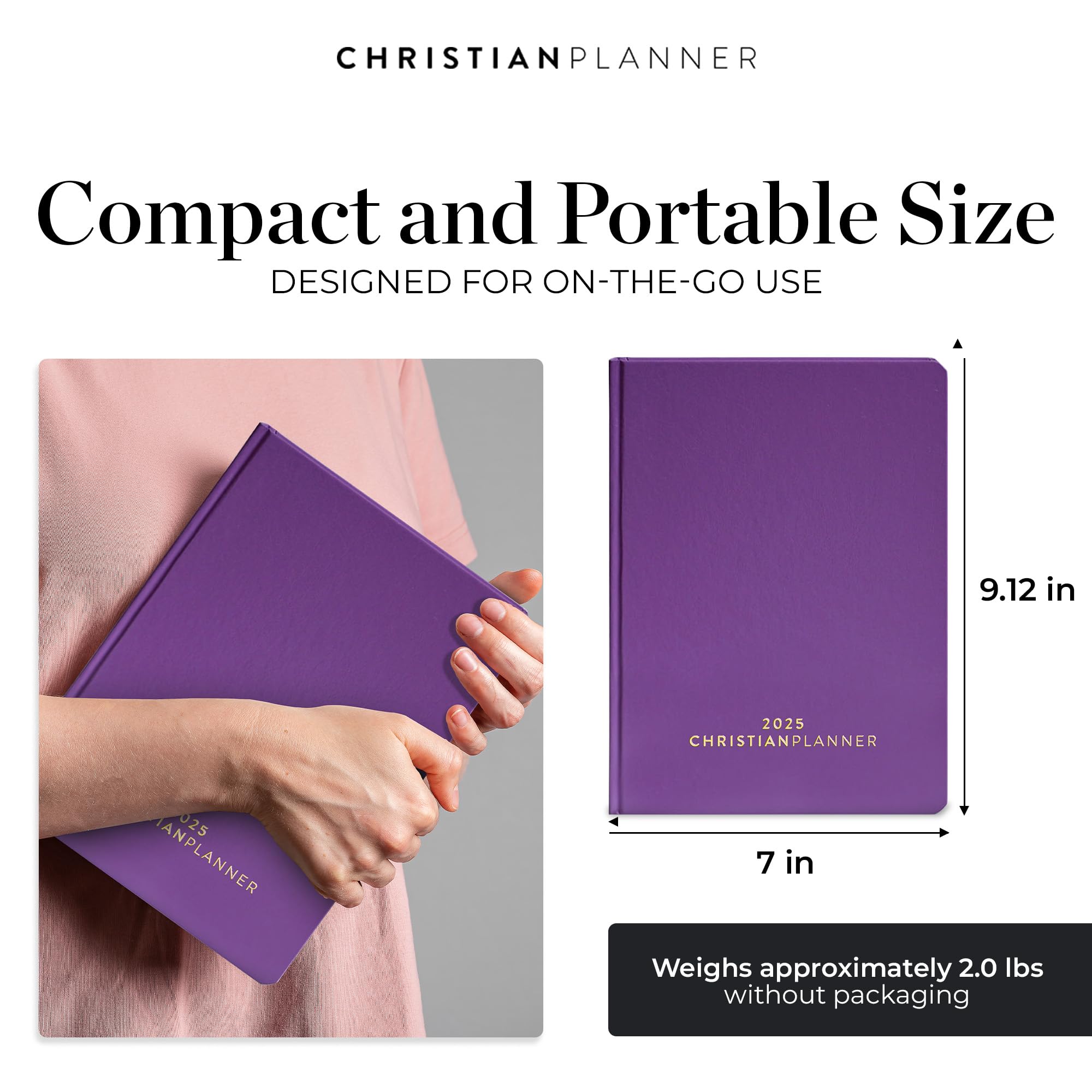 2025 Christian Planner & Bible Journal with Gratitude Pages - Hardcover Daily, Weekly & Monthly Organizer for Men & Women - Thick No-Bleed Paper (Ultra Violet) - Perfect for Bible Study, Prayer Tracking & Personal Reflection