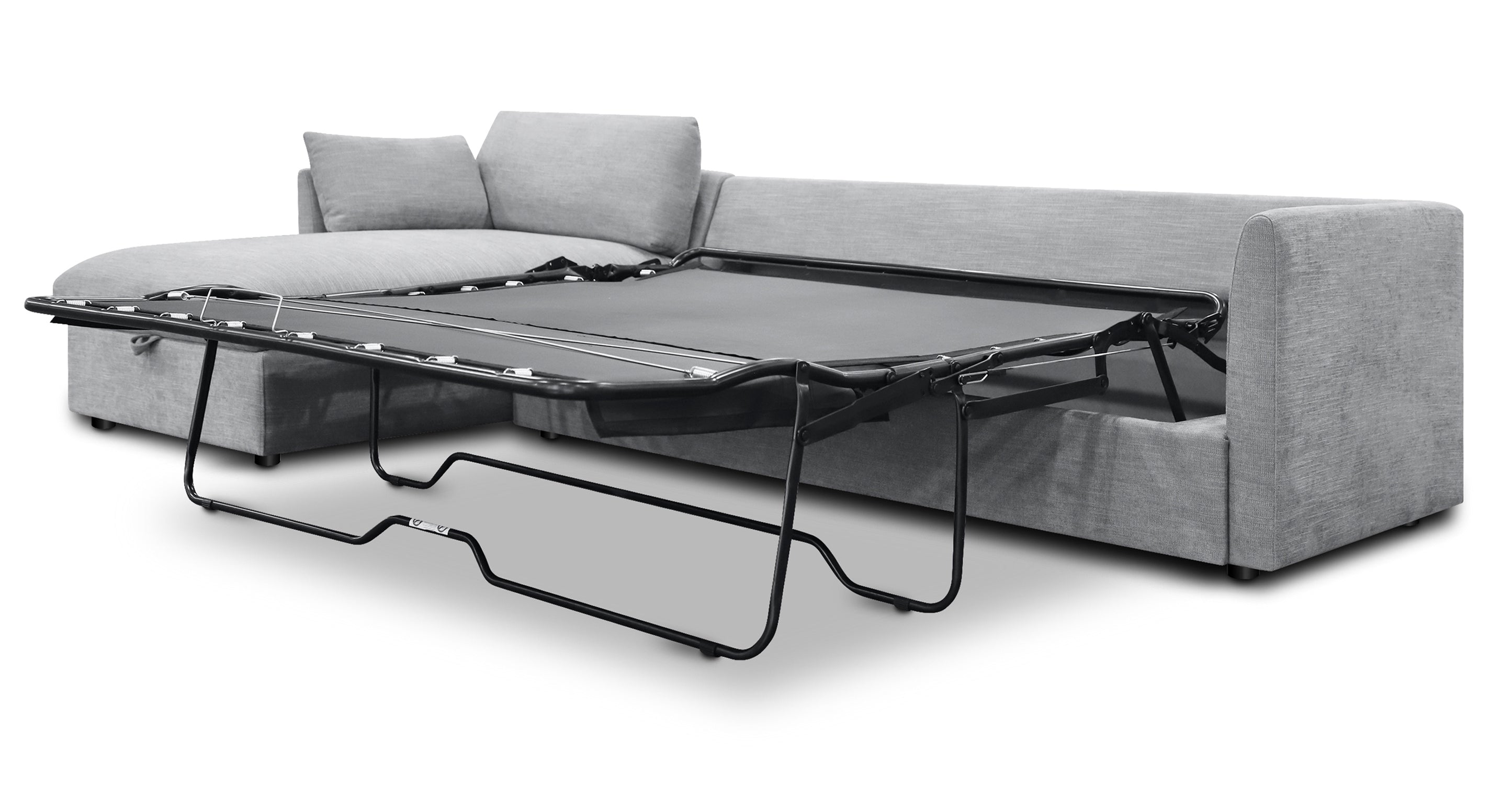 Argos Left Facing Sleeper Sectional Sofa Bed - Convertible L-Shaped Couch with Pull-Out Bed, Modern Fabric Upholstery for Living Room, Guest Room & Small Spaces