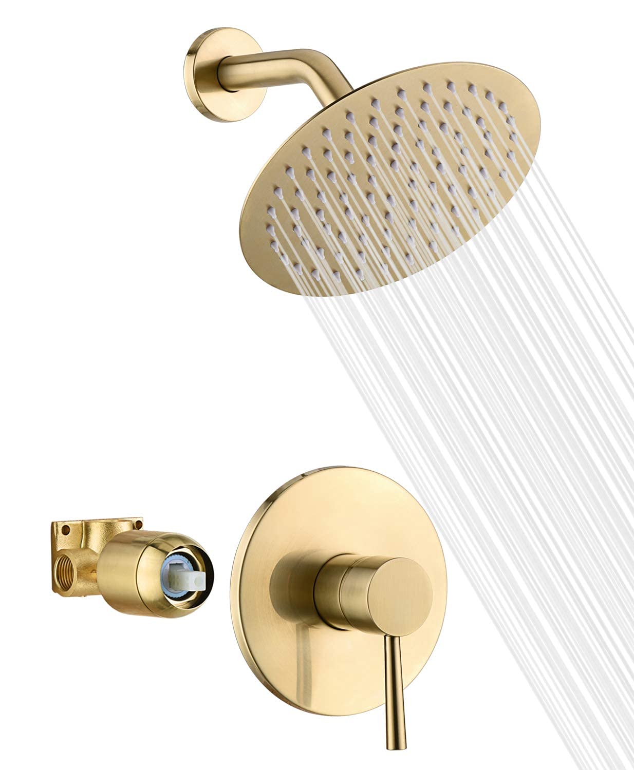 Brushed Gold Shower Faucet S3221BGI & Tub Shower Faucet S3230BGI Set - Luxury Bathroom Fixtures for Modern Homes - Perfect for Spa-Like Showers and Relaxing Baths