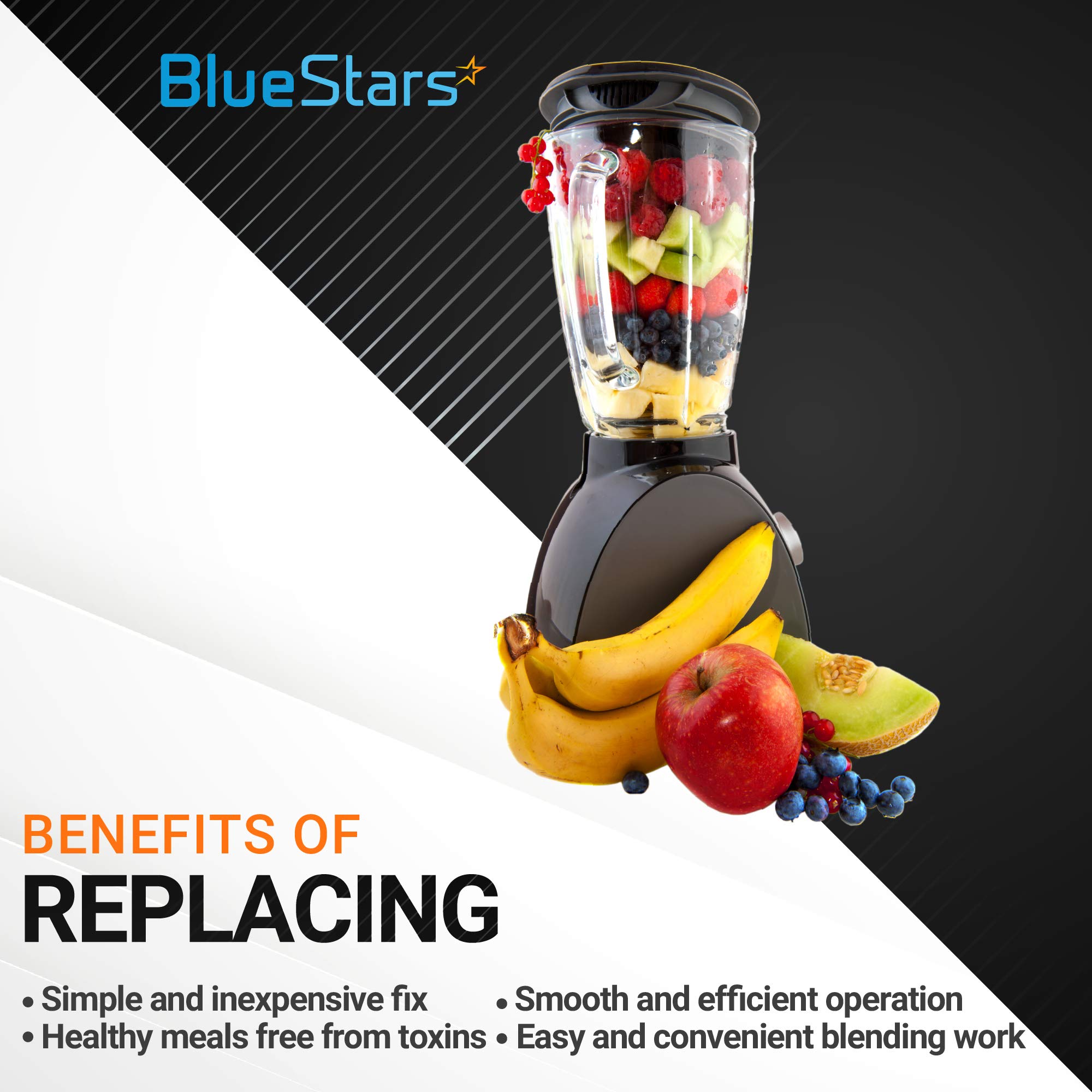 BlueStars 2-Pack Heavy Duty Blender Tamper Tool - Compatible with Vitamix 5200, 7500 & Standard 64 oz Containers - Perfect for Smoothies, Nut Butters & Food Prep
