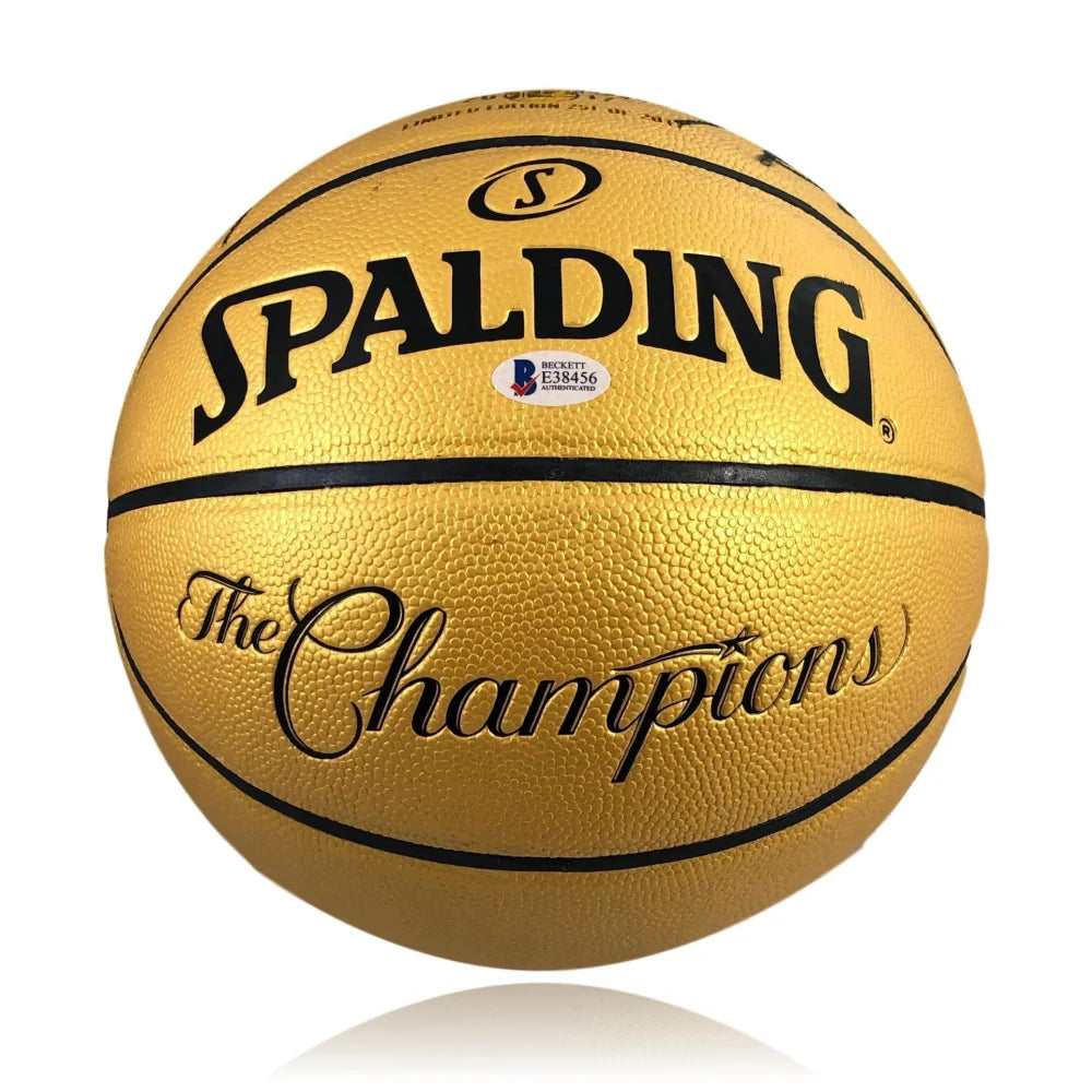 Kevin Durant Stephen Curry Klay Thompson Autographed Golden State Warriors Basketball - Limited Edition Gold BAS COA Certified - Perfect for NBA Collectors, Sports Memorabilia Fans & Warriors Gift Ideas