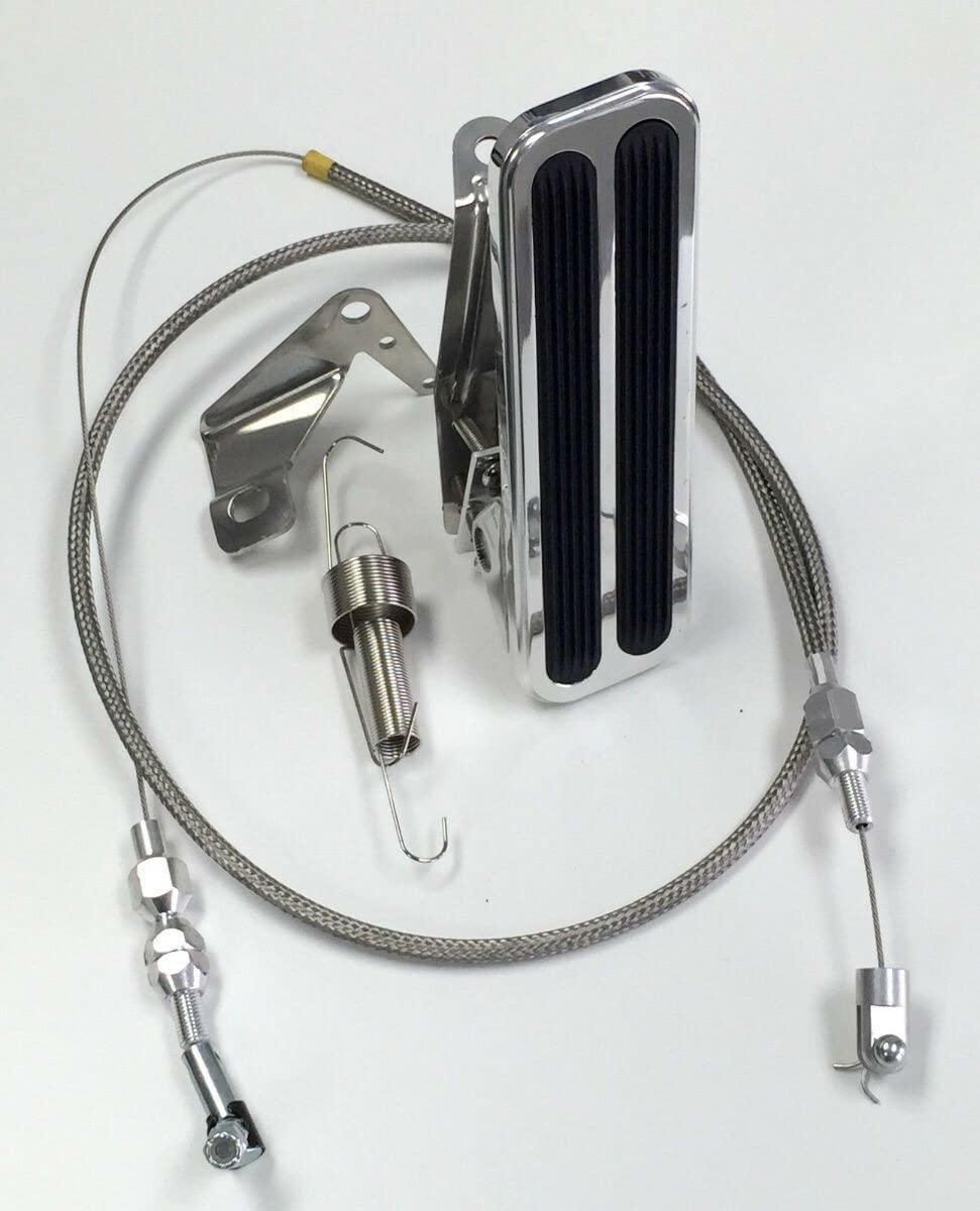 Heavy Duty Floor Mount Throttle Pedal Kit with Cable & Return Spring - Universal Fit for Cars, Trucks & Off-Road Vehicles - Perfect for Performance Upgrades & DIY Repairs