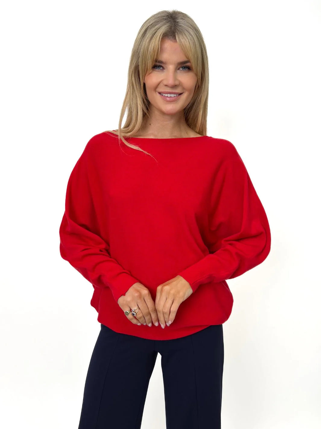Elba Jumper Sweater for Women - Soft Red Knit Pullover, Cozy Winter Warm Casual Wear - Perfect for Holidays, Office & Outdoor Activities