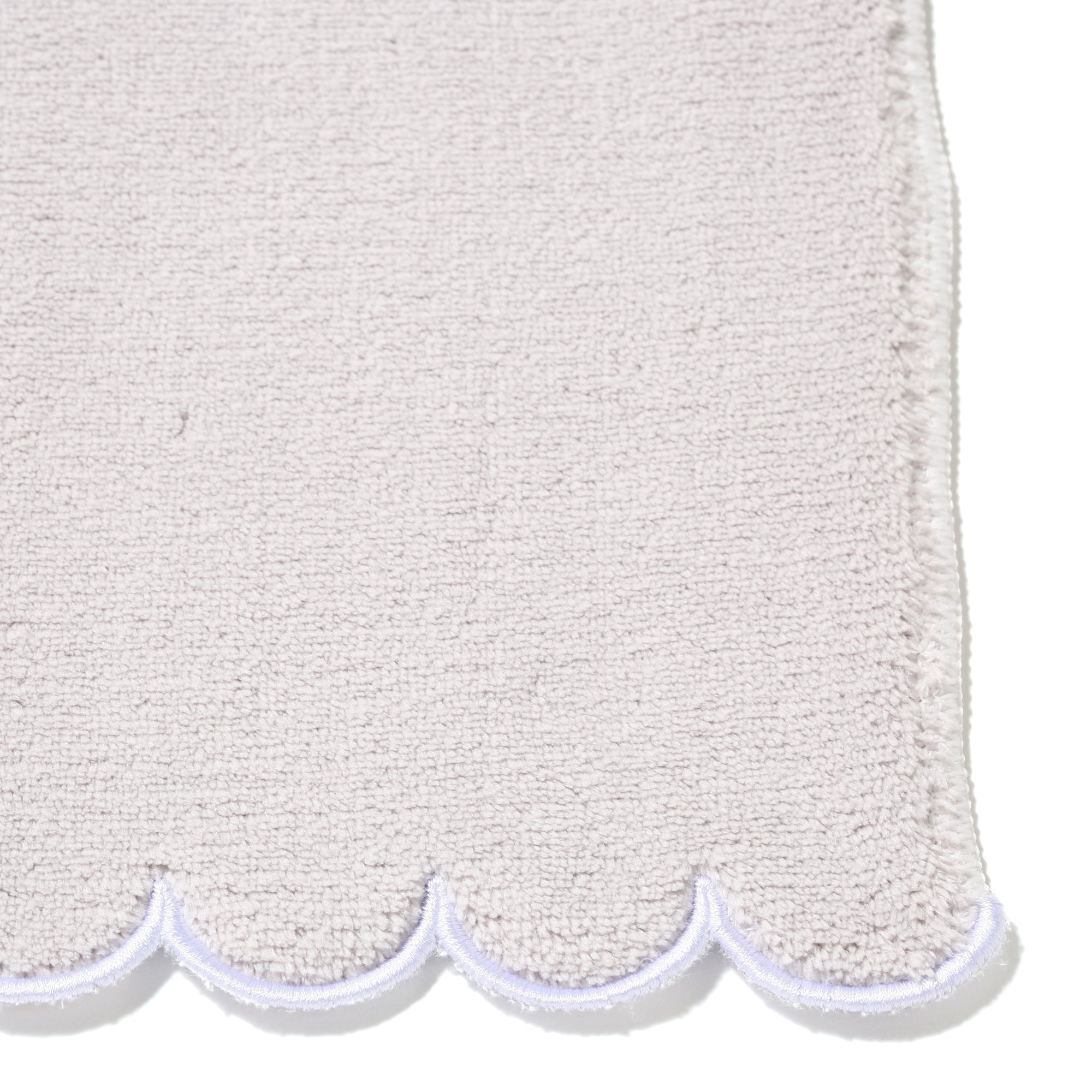 Premium Microfiber Face Towel - Soft Scallop Edge, Light Gray - Gentle Exfoliation & Makeup Removal for Daily Skincare Routine