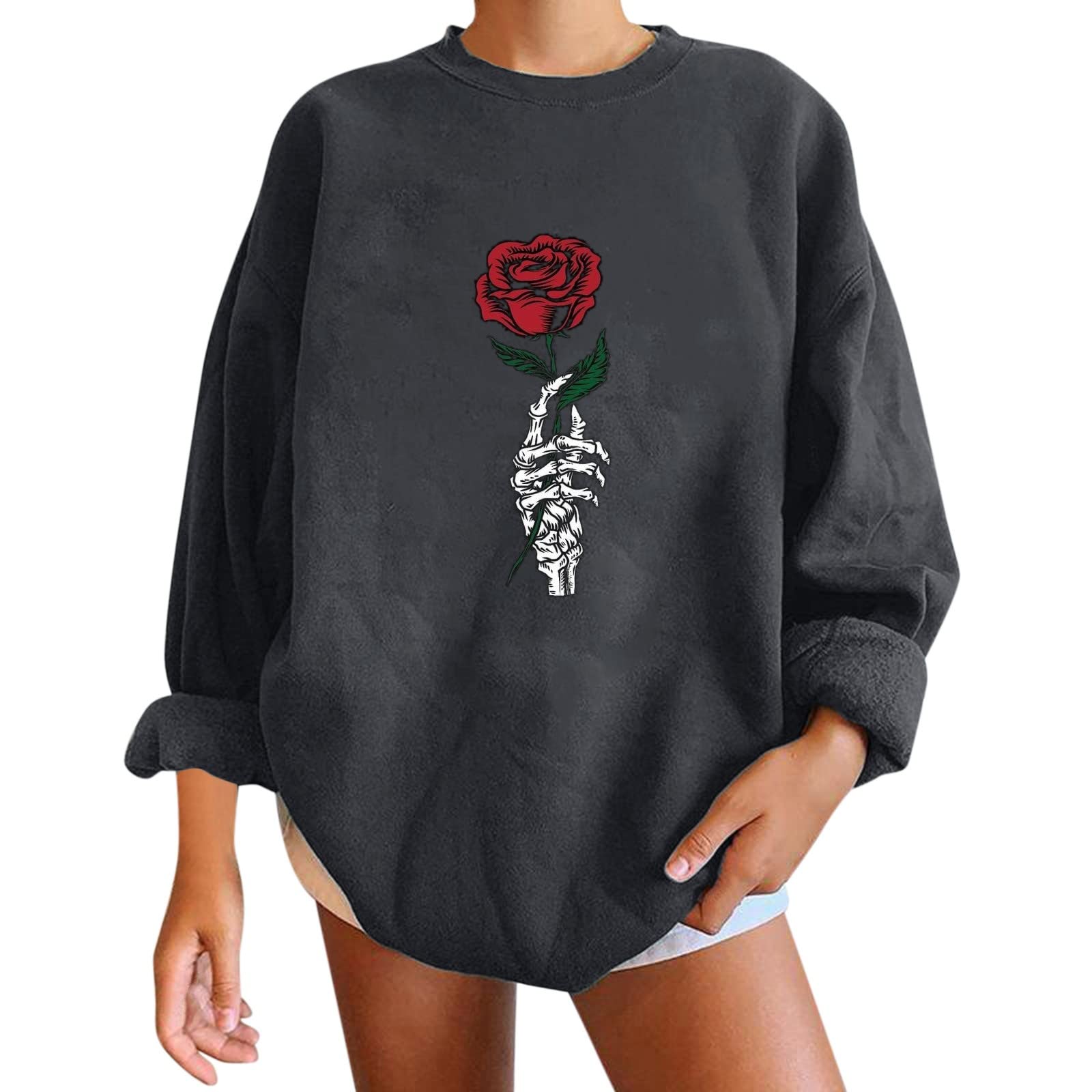 Women's Casual Loose Fit Full Zip Sweatshirt - Round Neck Hoodless Pullover Long Sleeve Crop Top | Perfect for Gym, Yoga, Running & Everyday Wear