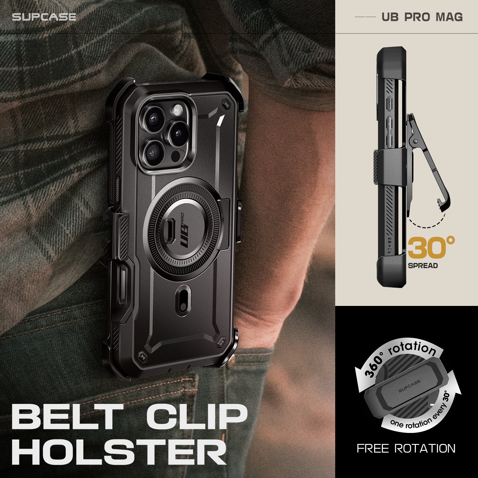 iPhone 16 Pro 6.3 Inch Unicorn Beetle PRO MAG Rugged MagSafe Case - Gun Metal | Shockproof & Magnetic Protection for Outdoor, Work & Daily Use