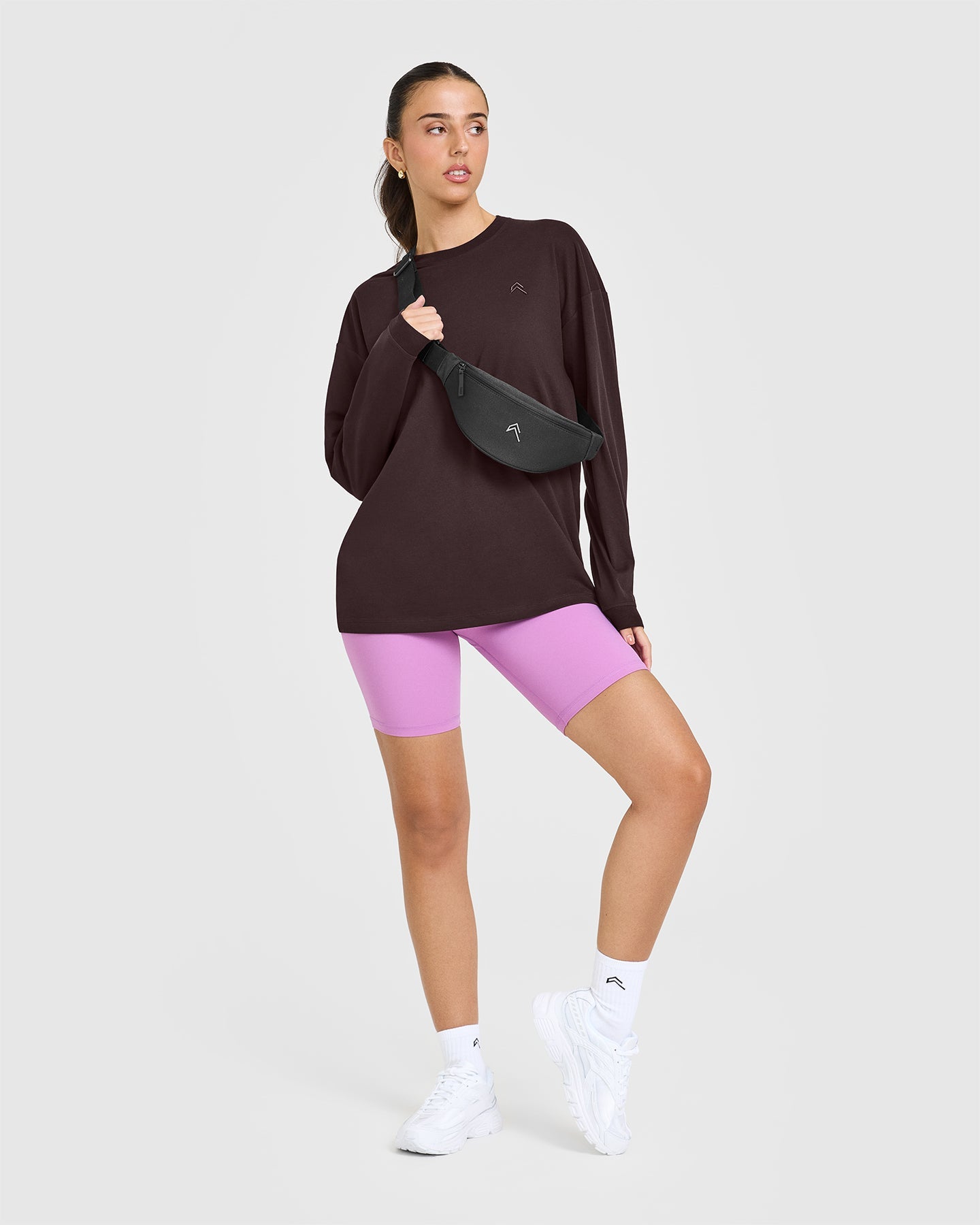 Classic Oversized Lightweight Long Sleeve T-Shirt for Women - Soft Comfortable Casual Top in Plum Brown | Perfect for Layering, Fall Outfits & Everyday Wear