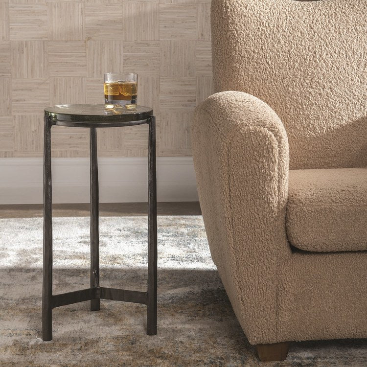 Elegant Gunmetal Accent Table - 12 x 23 Inch Small Side Table for Living Room, Bedroom & Office | Modern End Table with Durable Metal Frame