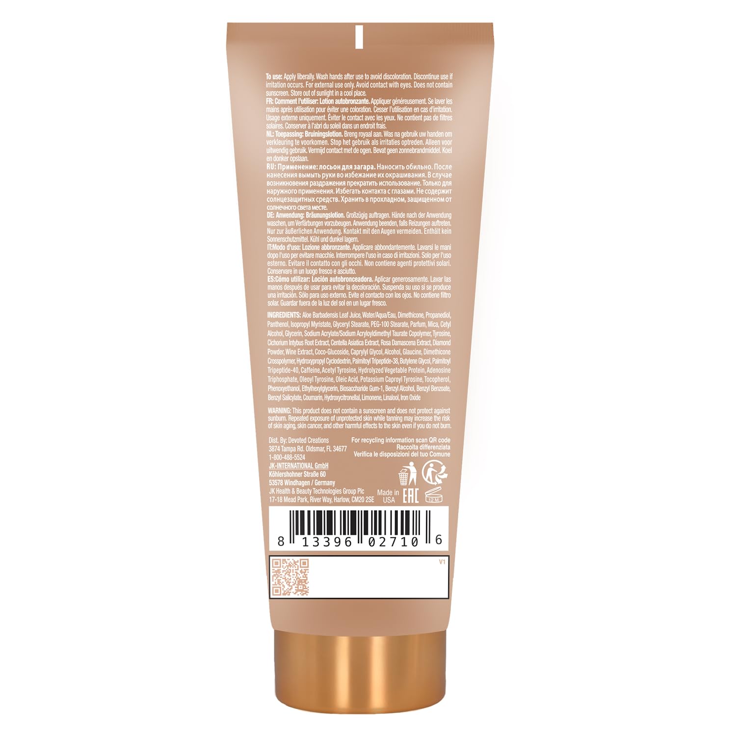 Devoted Creations Ultra Glittering Sun Lotion with Shimmer & Instant Bronze - 6.76 oz (2-Pack) | SPF Tanning Oil for Summer Beach, Pool Party & Outdoor Activities