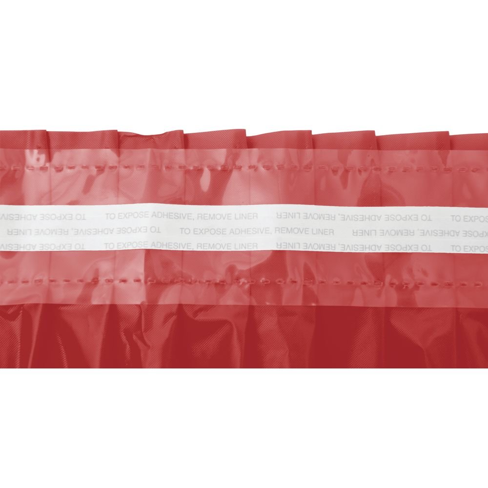 Red Plastic Disposable Table Skirting with Box Pleat - 29 Inches Height x 13 Feet Length for Banquet, Wedding, and Party Decorations