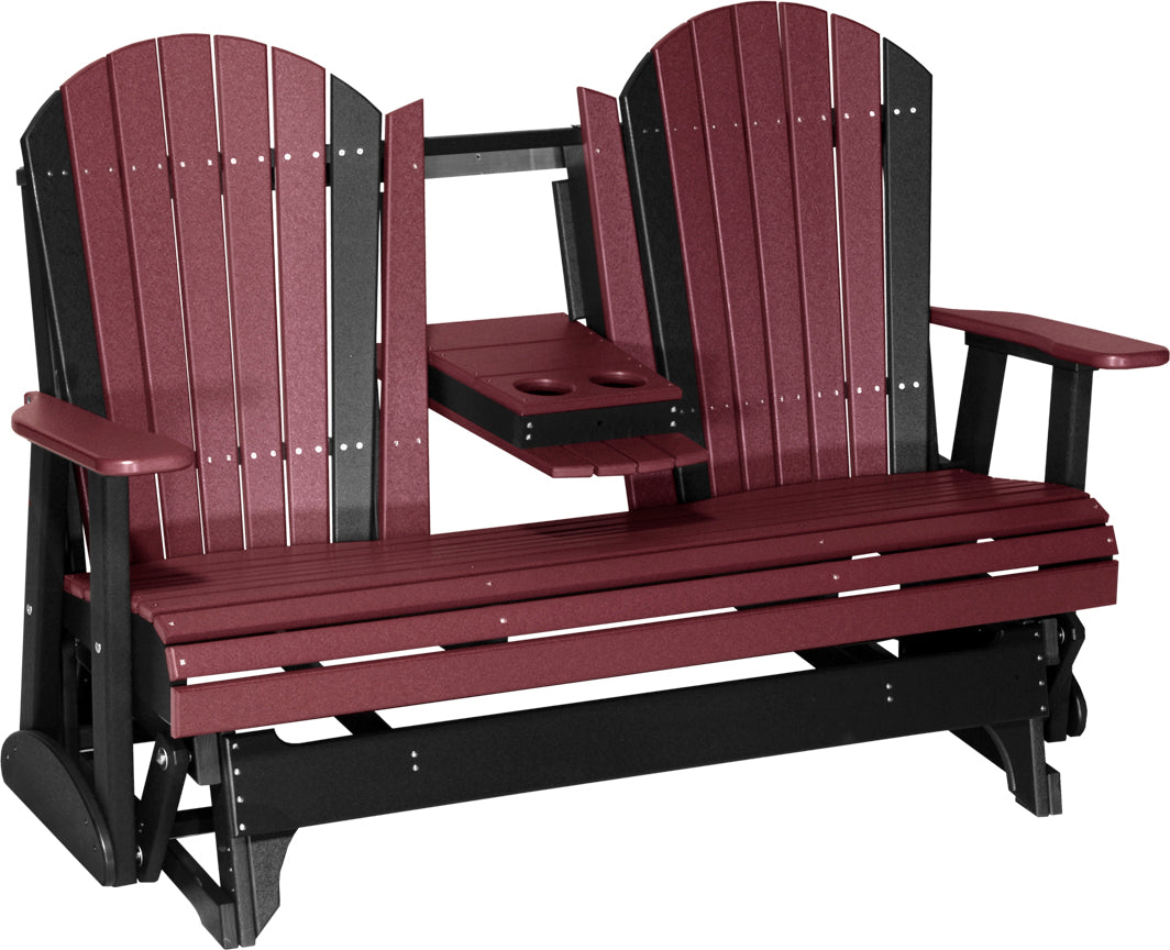 LuxCraft 5-Foot Premium Adirondack Glider Chair - Outdoor Patio Rocking Bench for Garden, Porch & Backyard Relaxation | Weather-Resistant & Comfortable Seating