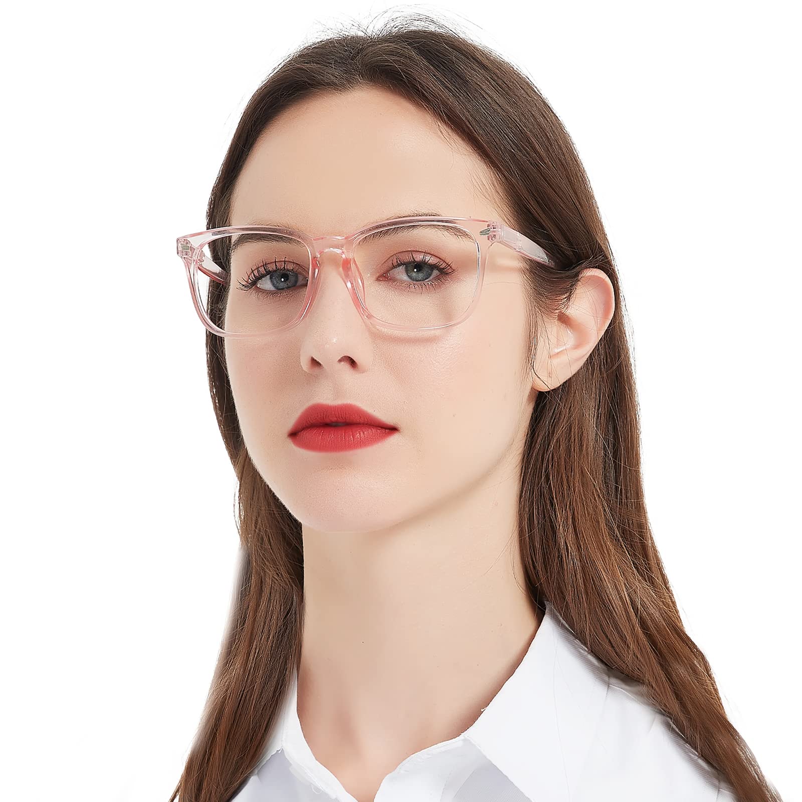 Blue Light Blocking Reading Glasses for Women - Anti Eyestrain Computer Glasses with Magnification 0.00 to 6.00 (Pink, 200) - Perfect for Reading, Screen Time & Digital Eye Strain Relief