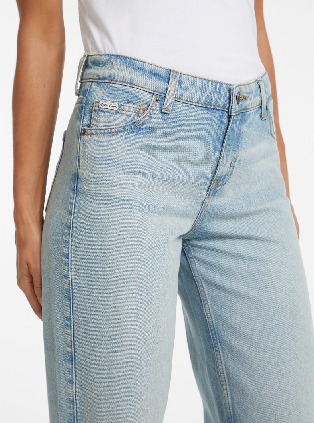 Guess G11 Women's Wide Leg Jeans - High Waist Stretch Denim Pants for Casual & Office Wear | Trendy Comfortable Jeans for Everyday Style