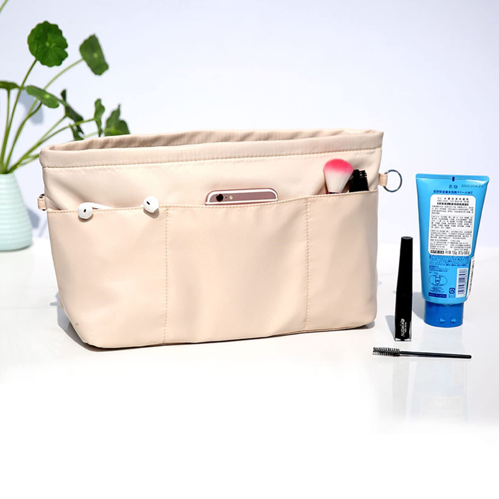 Lckaey Purse Organizer Insert for Neverfull GM MM Graceful PM - Khaki Handbag Organizer for Travel, Work & Daily Use