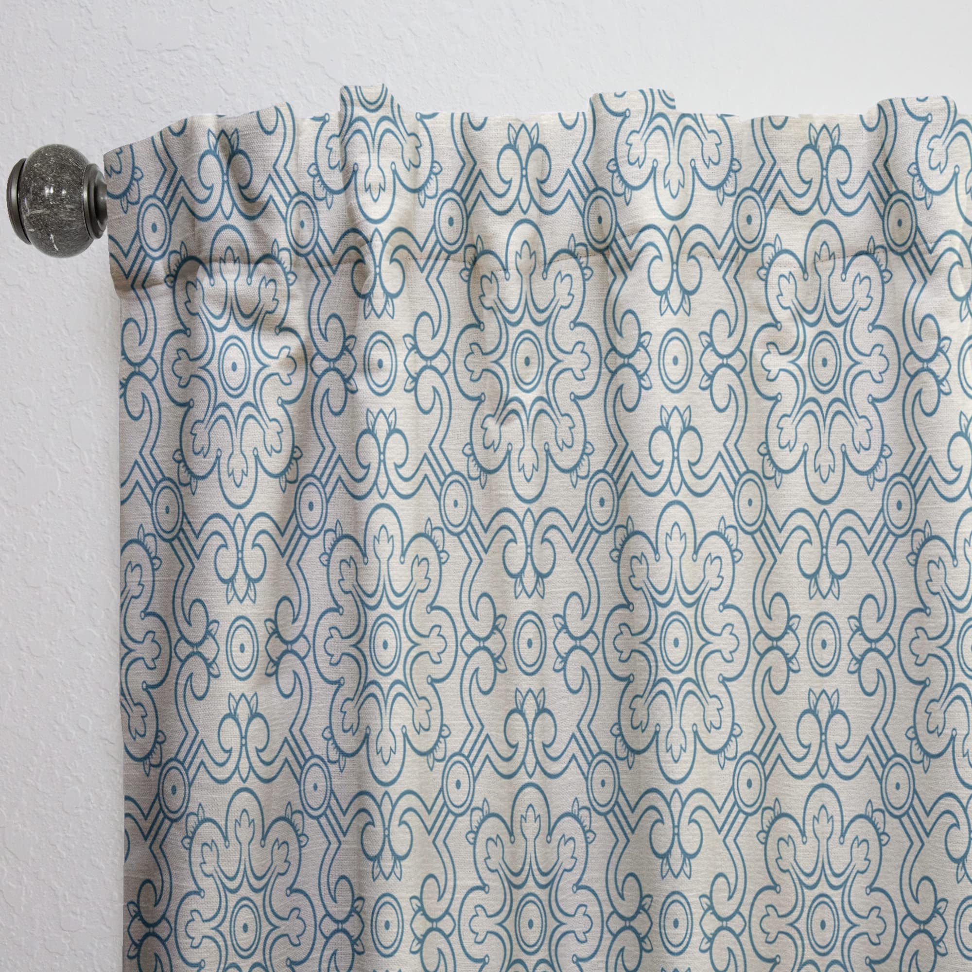 DesignQ Floral Retro Pattern IV Thermal Insulated Curtains - 52x108 Inch Single Panel for Bedroom & Living Room - Elegant Window Drapes for Home Decor, Light Blocking & Energy Saving