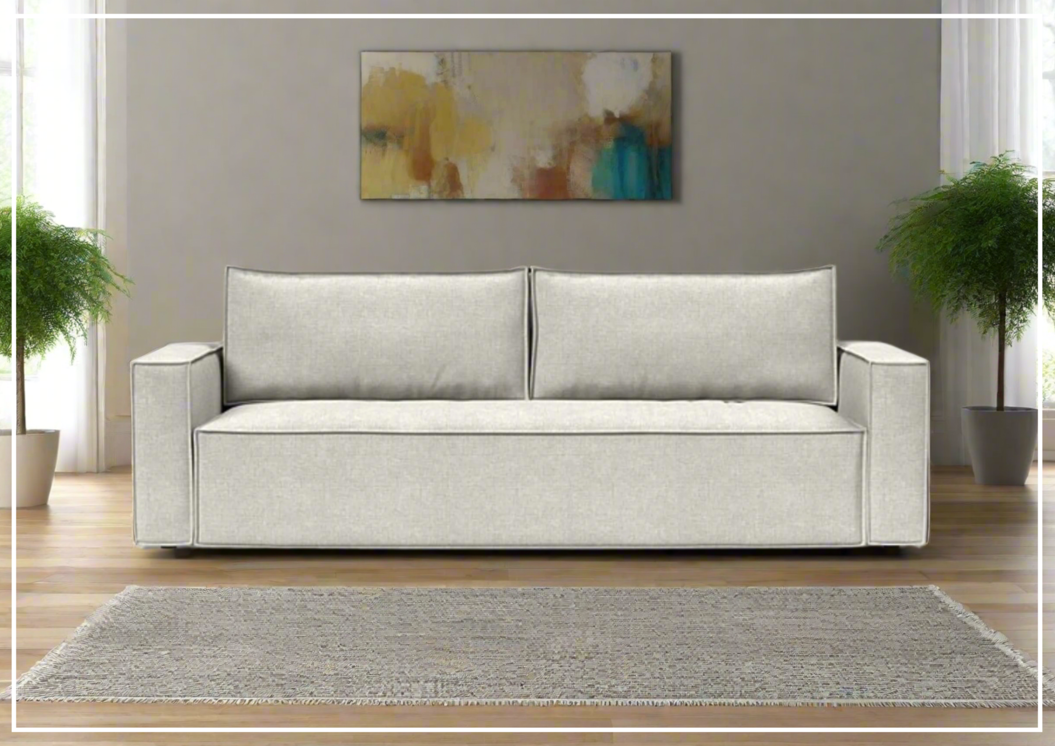 Innovation Living Newilla 2-Seater Convertible Fabric Sofa Bed - Comfortable Sleeper Sofa for Small Spaces, Guest Rooms & Apartments