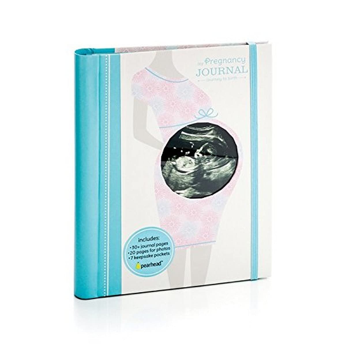 Pearhead Pregnancy Journal - Blue & Pink Baby Memory Book for Expecting Moms | Perfect for Pregnancy Milestones, Ultrasound Photos & Baby Shower Gifts