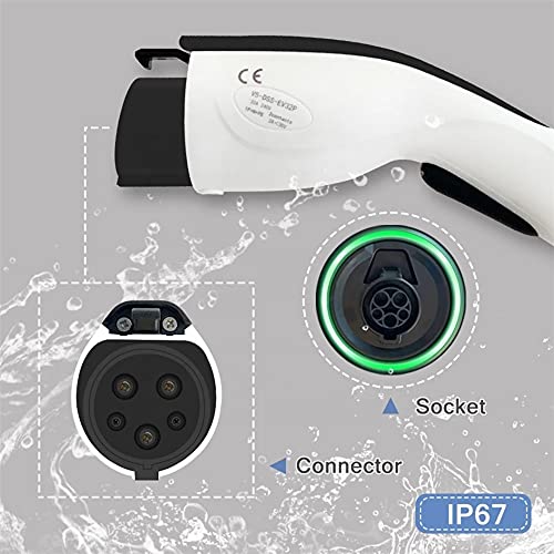 Gowe 32A 7.2kW Type 1 EV Charger - SAE J1772 Level 2 Electric Vehicle Charging Station with 1-Phase Plug - Fast Wallbox Charger for Home & Public Use