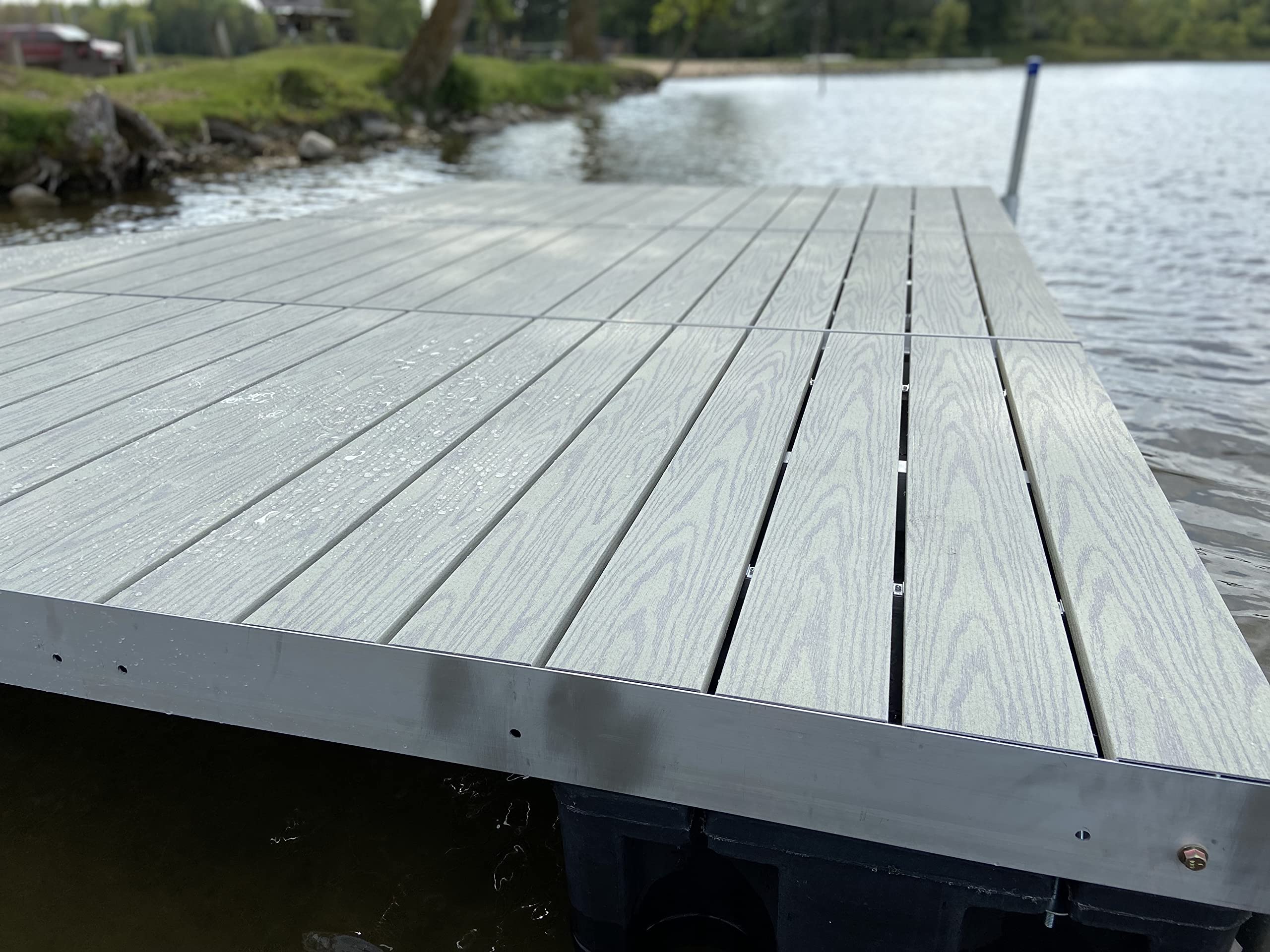 Patriot Docks 4x4 Feet Wood Grain Aluminum Drop-in Deck Panel - Durable & Weather-Resistant for Pool Decks, Dock Platforms & Outdoor Patios