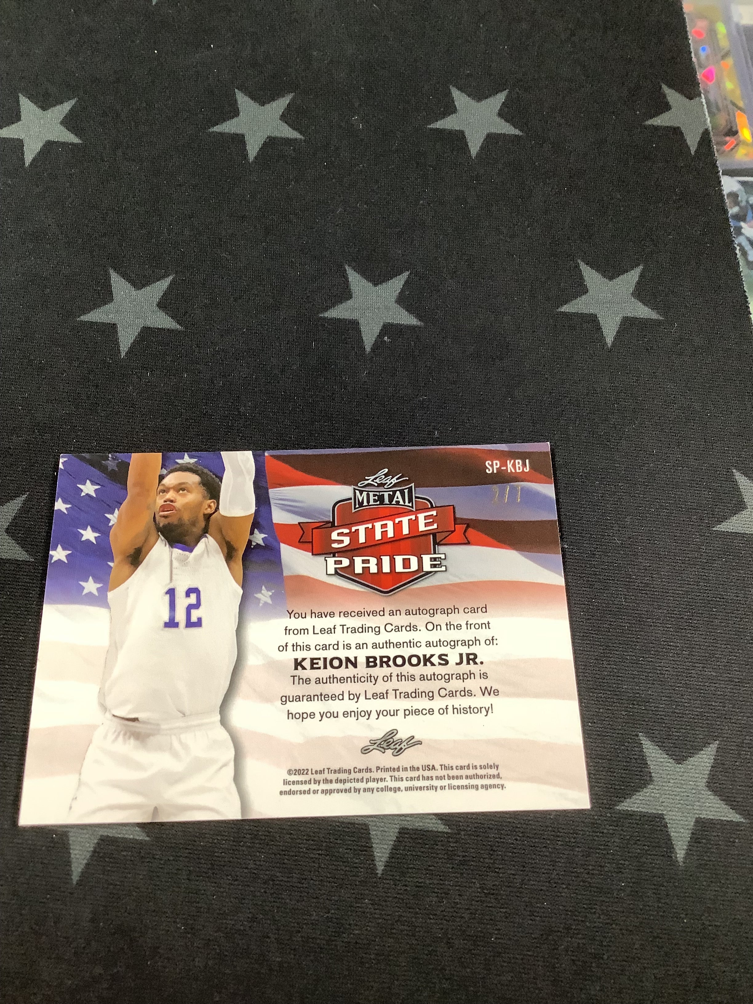2022 Leaf Metal State Pride Keion Brooks Jr Kentucky Wildcats Autograph Card #SP KBJ /7 - Rare Collectible for Basketball Fans & Memorabilia Enthusiasts
