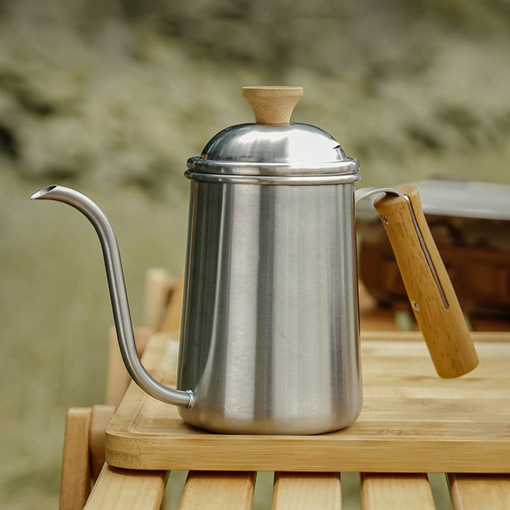 Premium Stainless Steel Gooseneck Coffee Kettle for Pour Over & Drip Coffee - Stovetop Tea Kettle with Ergonomic Wooden Handle - Perfect for Home Baristas, Coffee Shops & Tea Lovers