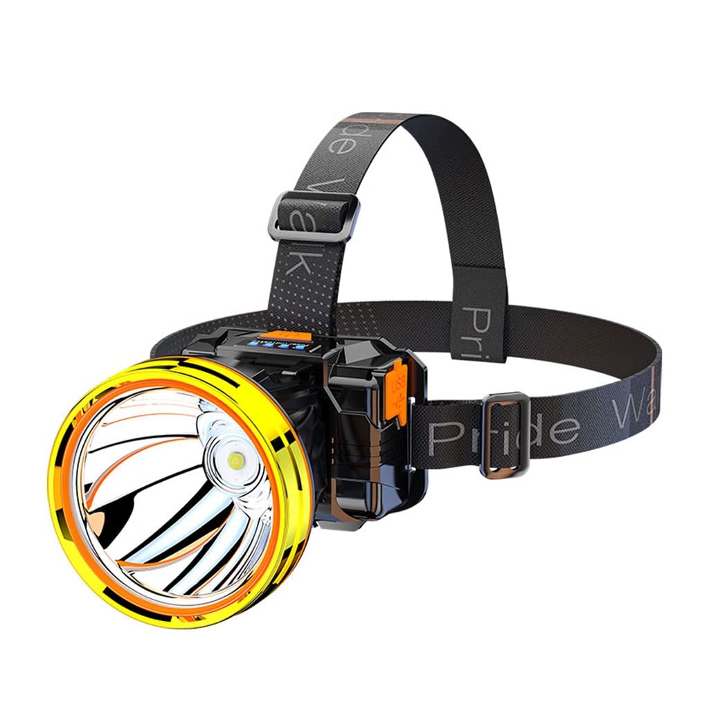 TONPOP Rechargeable LED Headlamp - 1000 Lumen Bright Headlight for Outdoor Activities, Night Fishing, Camping, Hiking & Mining (White Light) - Waterproof & Long-Lasting Head-Mounted Flashlight for Hands-Free Lighting
