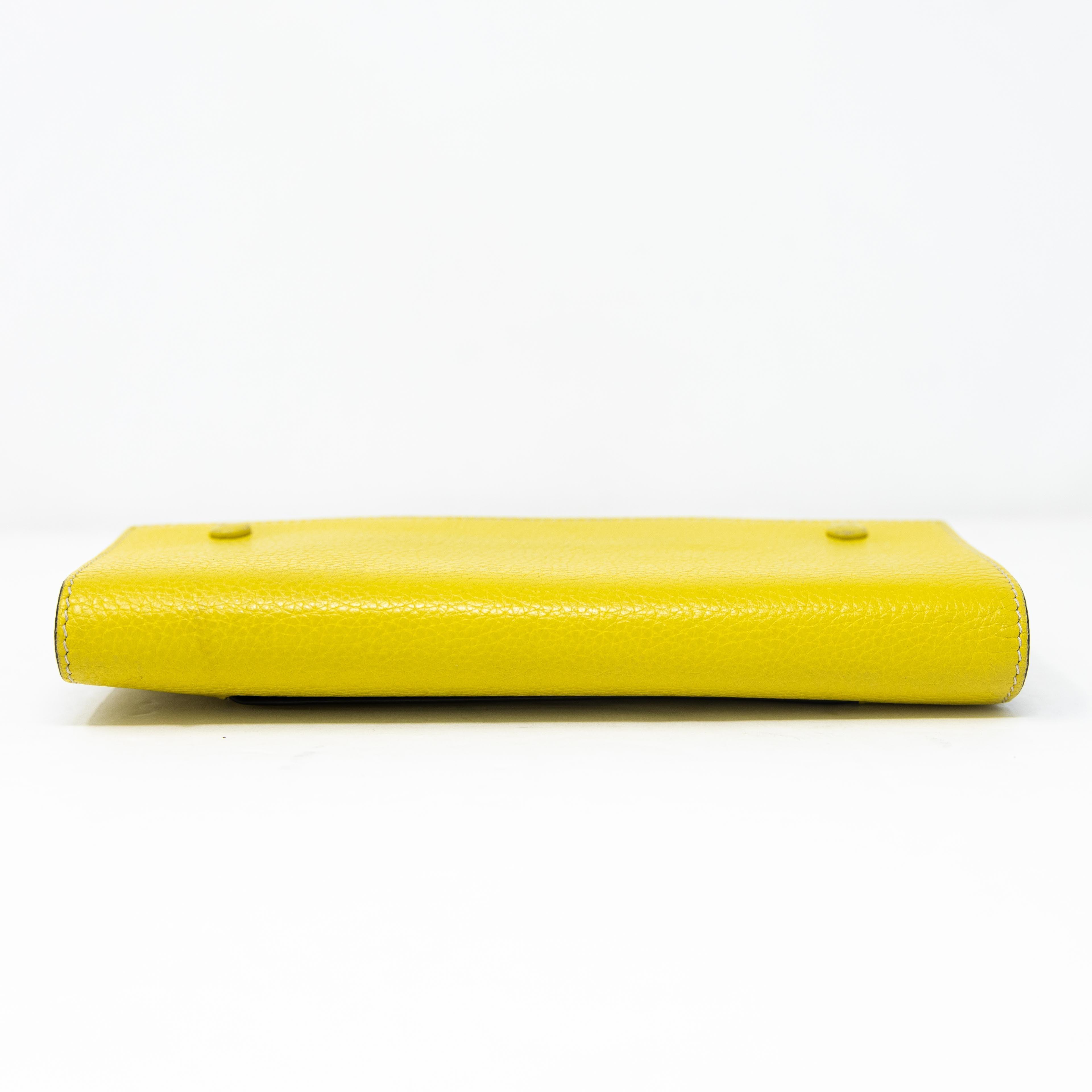 Celine Yellow Leather Long Wallet for Women - Stylish & Spacious Designer Wallet for Everyday Use & Travel
