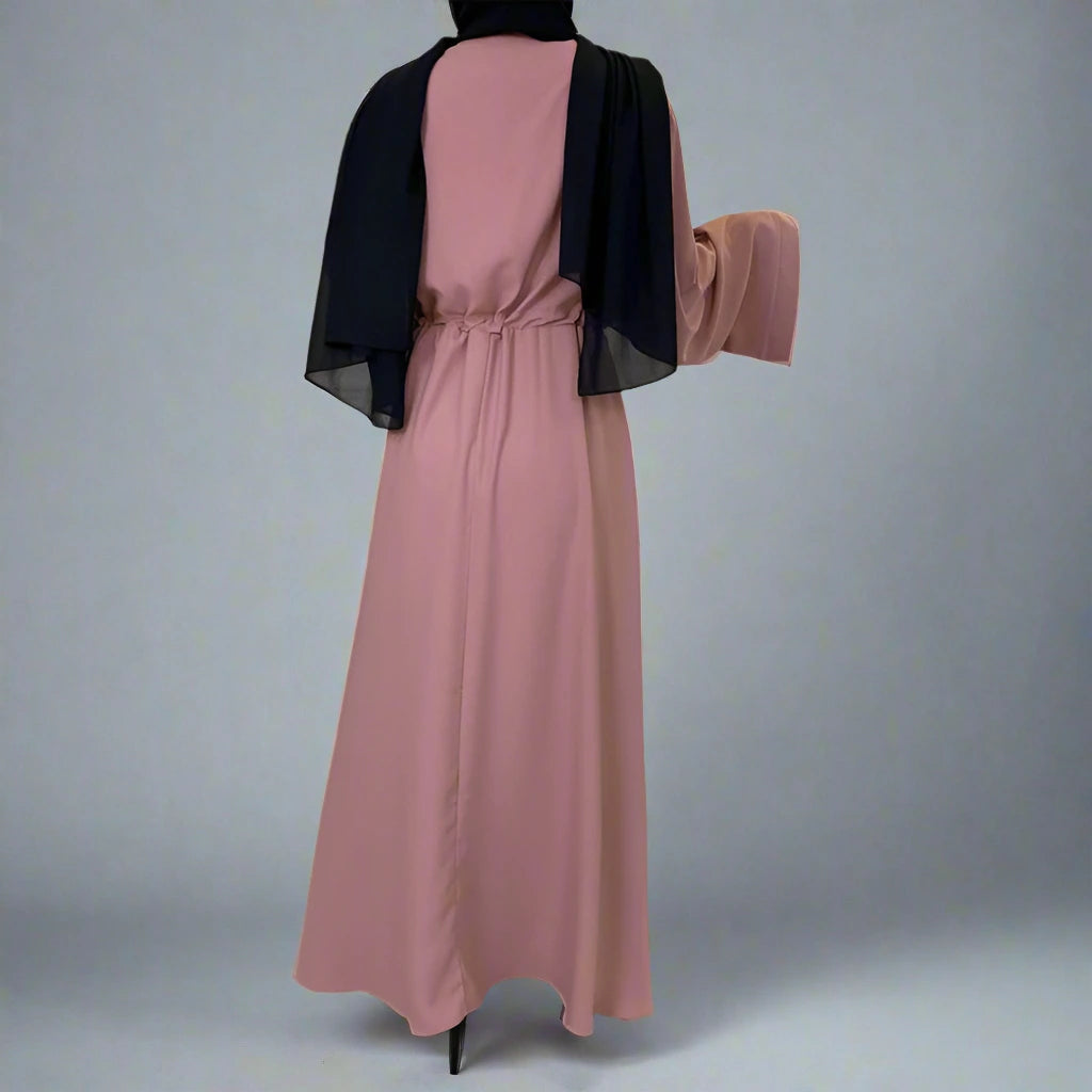 Elegant Muslim Women's Nida Abaya Dress - Modest Islamic Prayer Gown for Middle East & Arab Fashion - Perfect for Eid, Mosque & Special Occasions