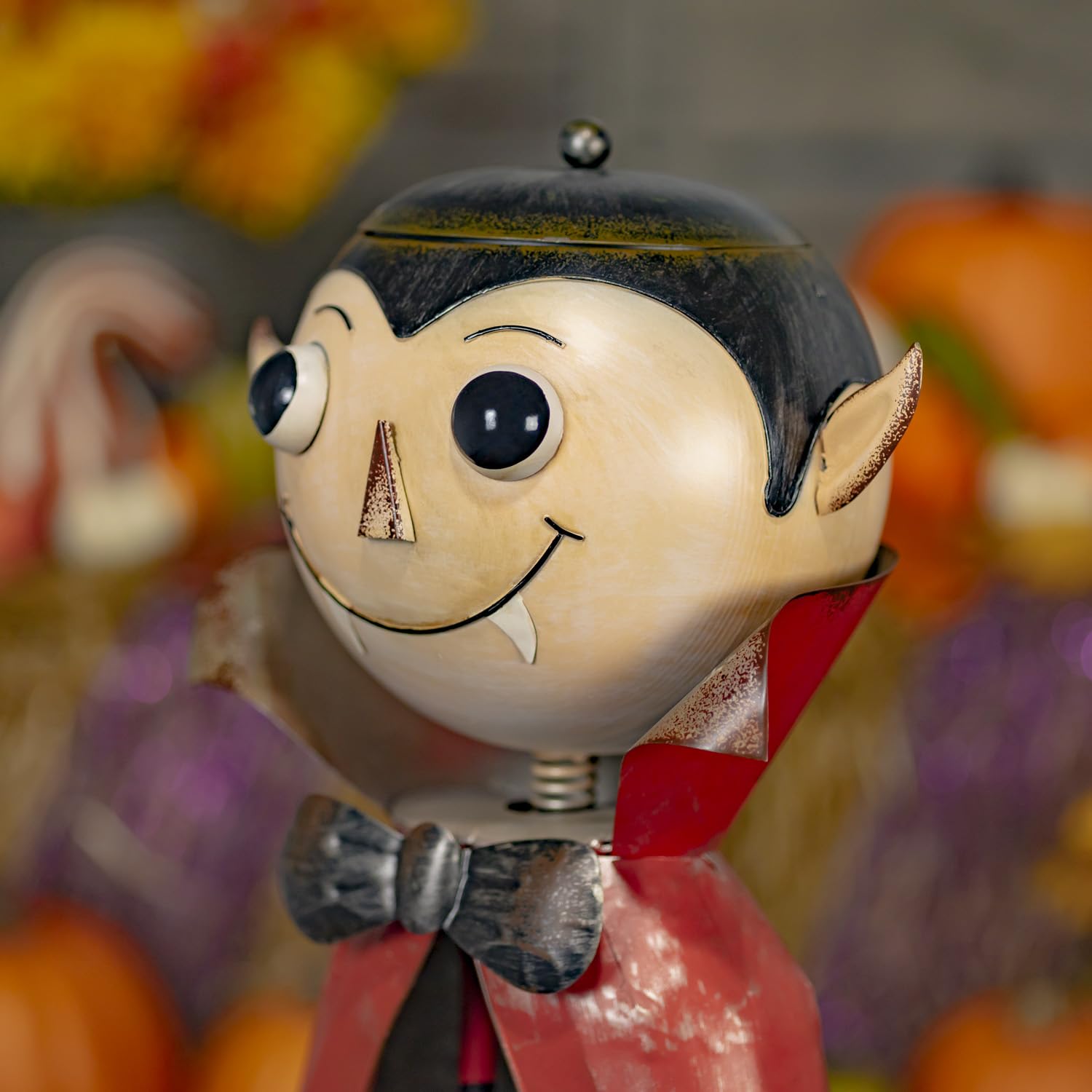 Zaer Ltd. Big Head Halloween Candy Holder Statue with Opening Head - Vampire Design for Trick or Treat, Party Decor & Spooky Home Display