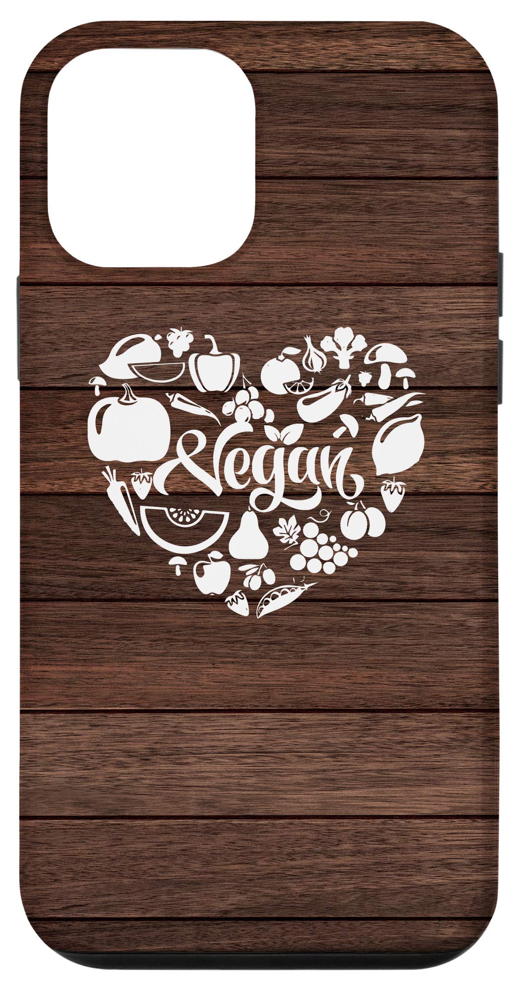 iPhone 12 Mini Vegan Case - Heart Shaped Plant-Based Phone Cover for Vegetarian Lovers | Perfect for Eco-Conscious Users & Animal Rights Supporters
