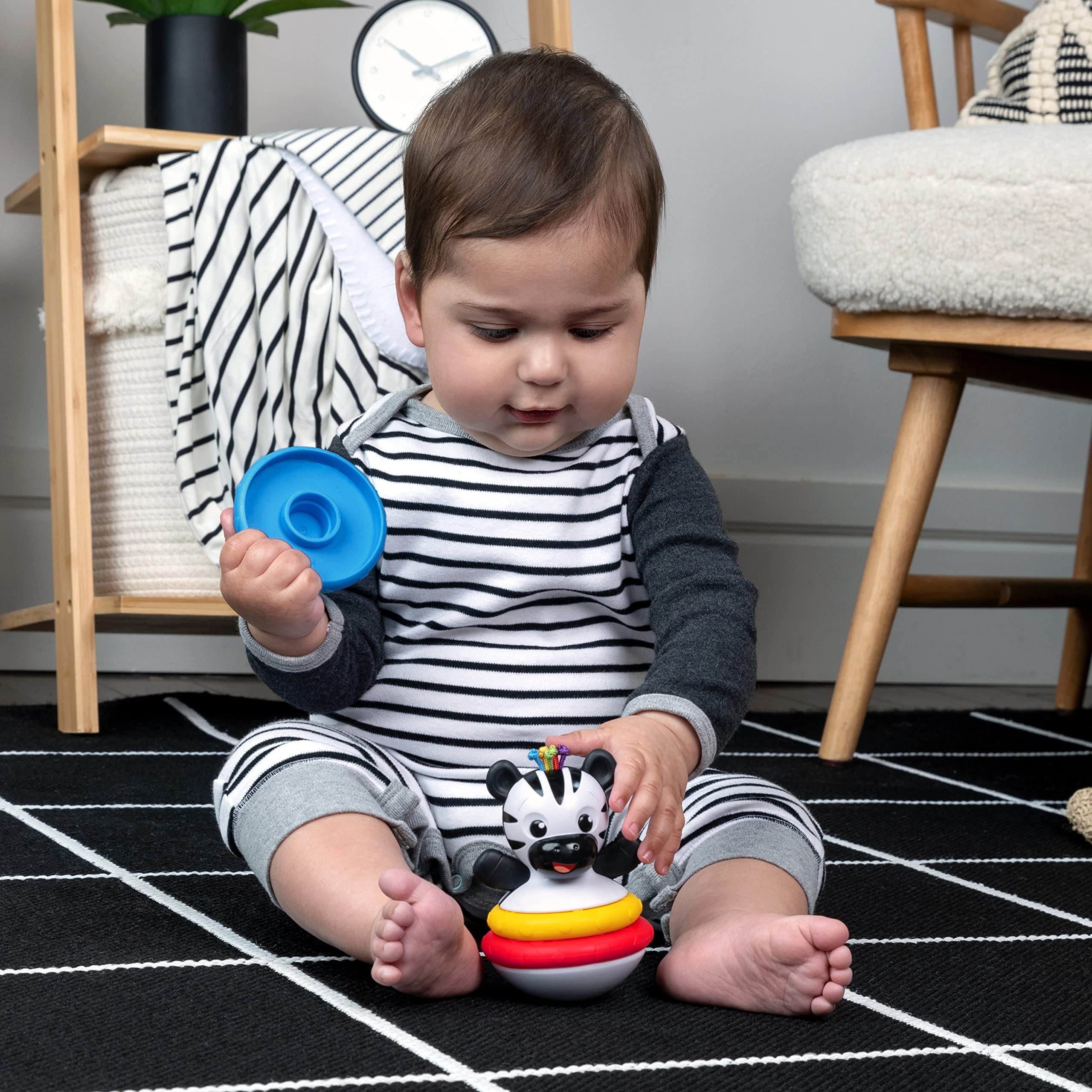 Baby Einstein Stack & Wobble Teether Toy - BPA Free for Infants 3M+ | Learning & Playtime