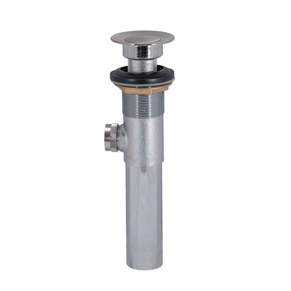 EZ-FLO 22-Gauge Pop-Up Lavatory Bathroom Sink Drain Assembly - Brass Plumbing Fitting in Brushed Nickel (Model EZ-10909) - Perfect for Bathroom Renovation & Modern Sink Installation