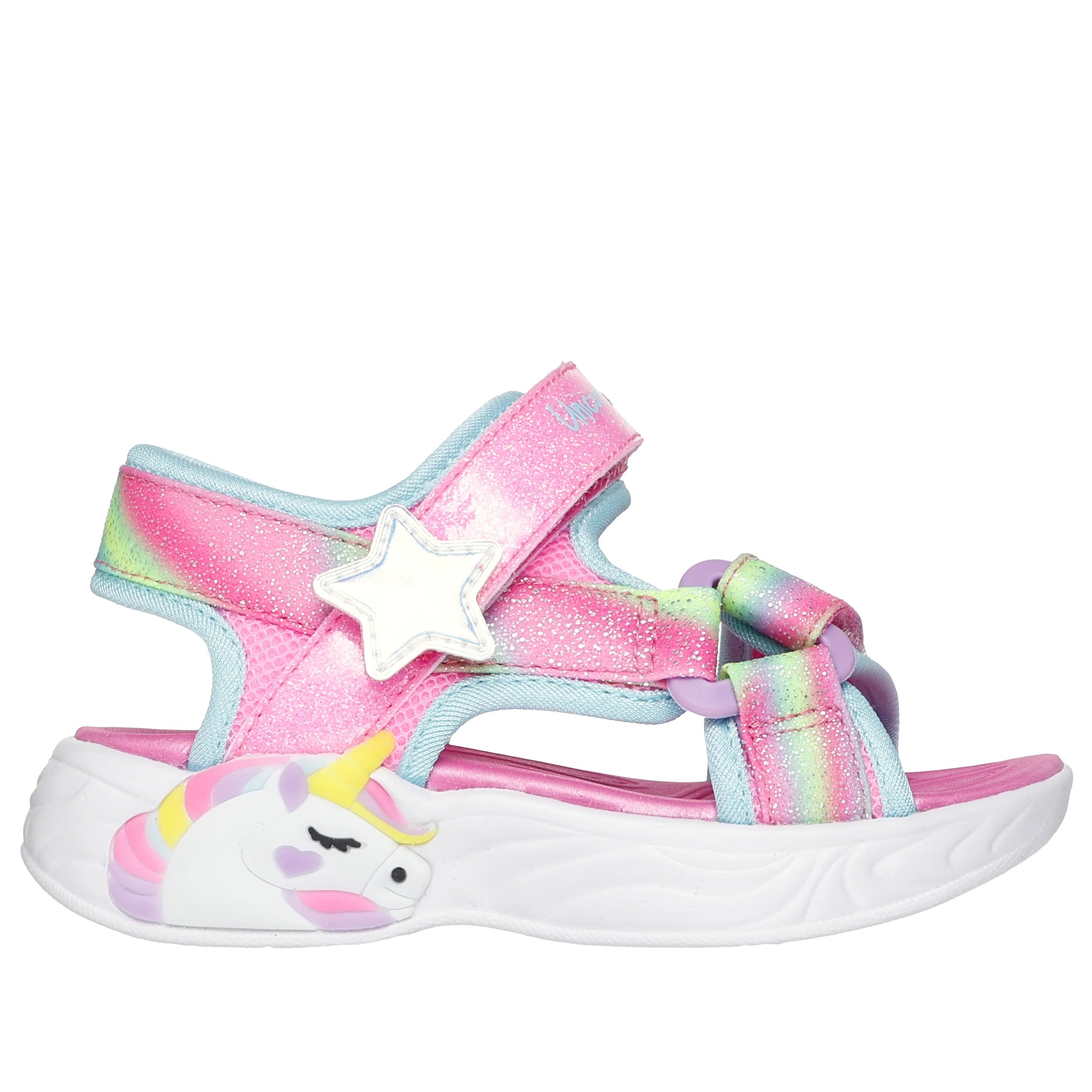 Skechers Light Pink Unicorn Dreams Toddler Sandals for Girls - Comfortable Kids Summer Shoes with Sparkle Design - Perfect for Beach, Park & Outdoor Play