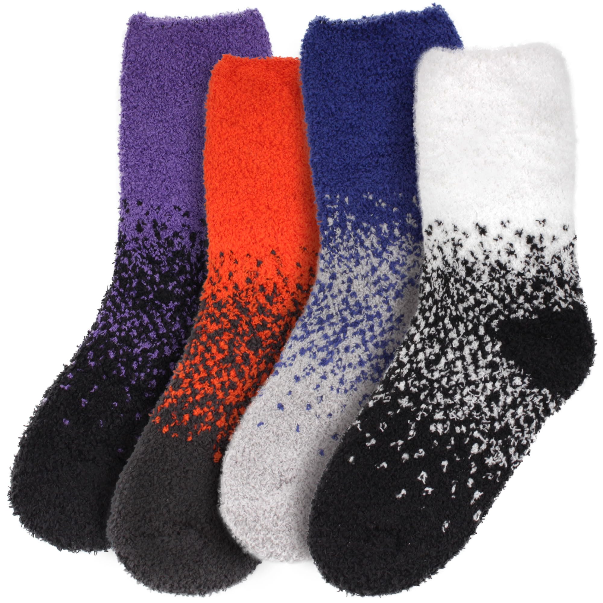 BambooMN Colorful Fuzzy Socks - Ultra Soft Warm Microfiber Slipper Socks for Women & Men - 6-Pack Cozy Home & Lounge Socks for Winter, Gifts, and Relaxation