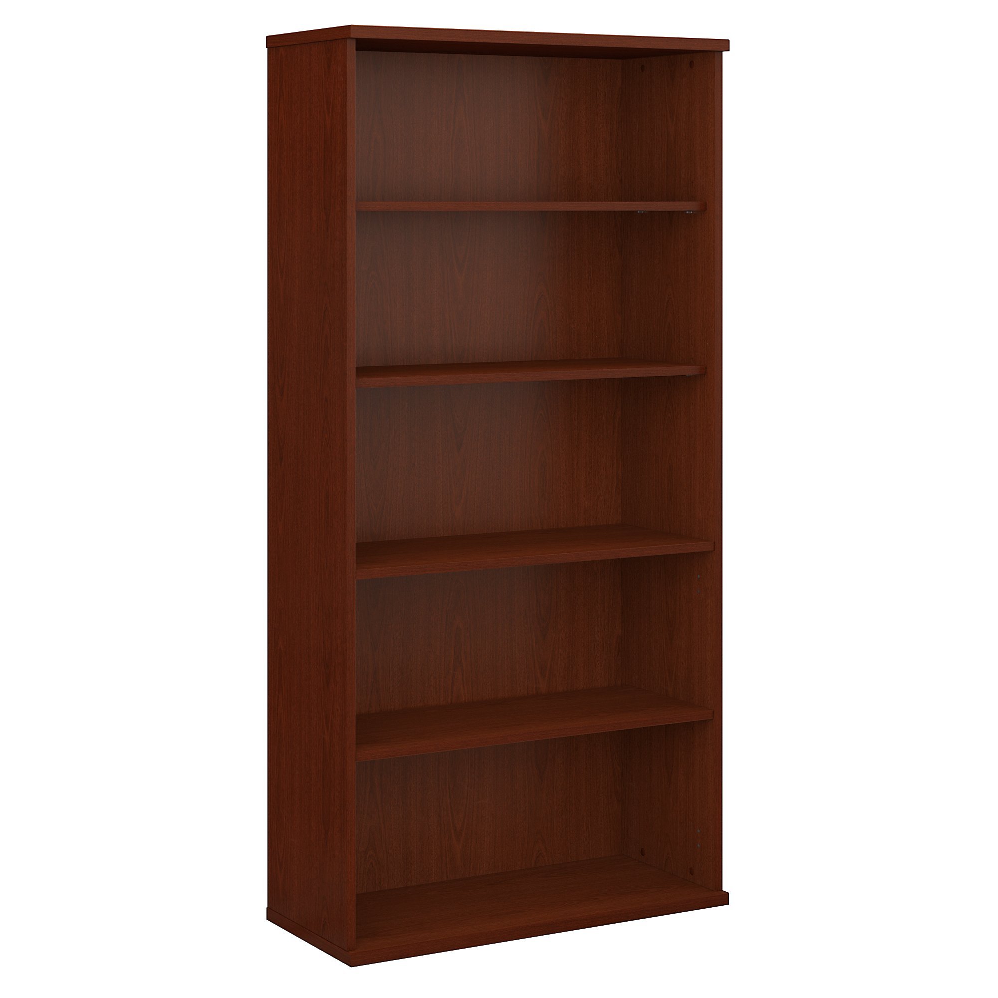 Bush Business Furniture Series C 36W 5-Shelf Bookcase in Mahogany - Stylish Office Storage Solution for Books, Files & Decor