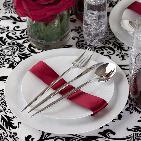 Premium 40-Piece Silver Flatware Set for 8 - Stainless Steel Elegant Cutlery Collection for Dining, Wedding & Special Occasions - Dishwasher Safe Flatware Service for 8