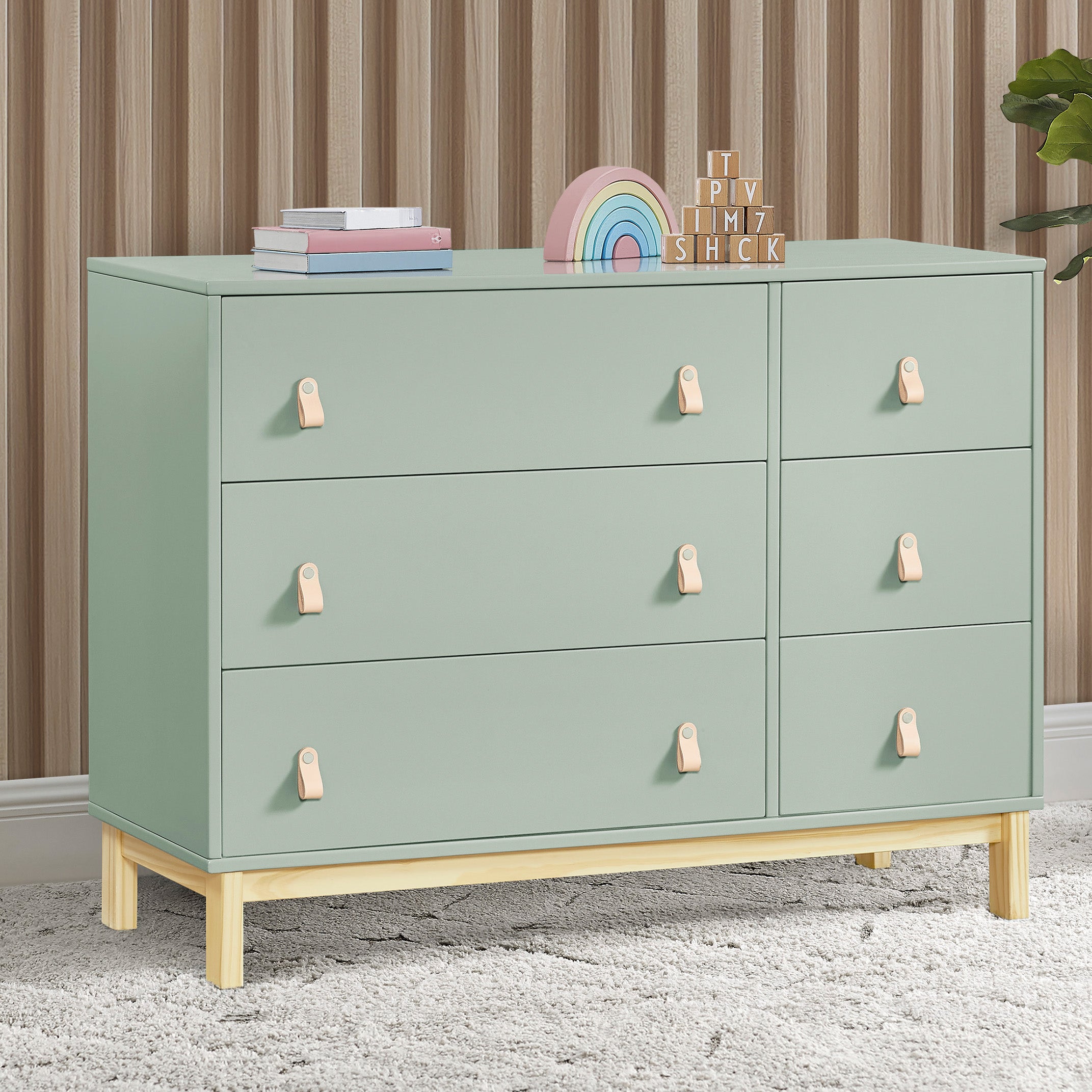 BabyGap Legacy 6-Drawer Dresser with Leather Pulls & Interlocking Drawers - Nursery Storage Solution for Baby Clothes, Blankets & Essentials