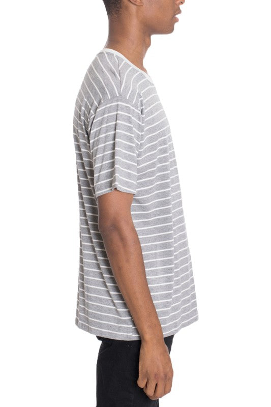 Weiv Men's Casual Short Sleeve Striped T-Shirt - Comfortable Cotton Crew Neck Tee for Summer Outfits, Streetwear & Everyday Wear