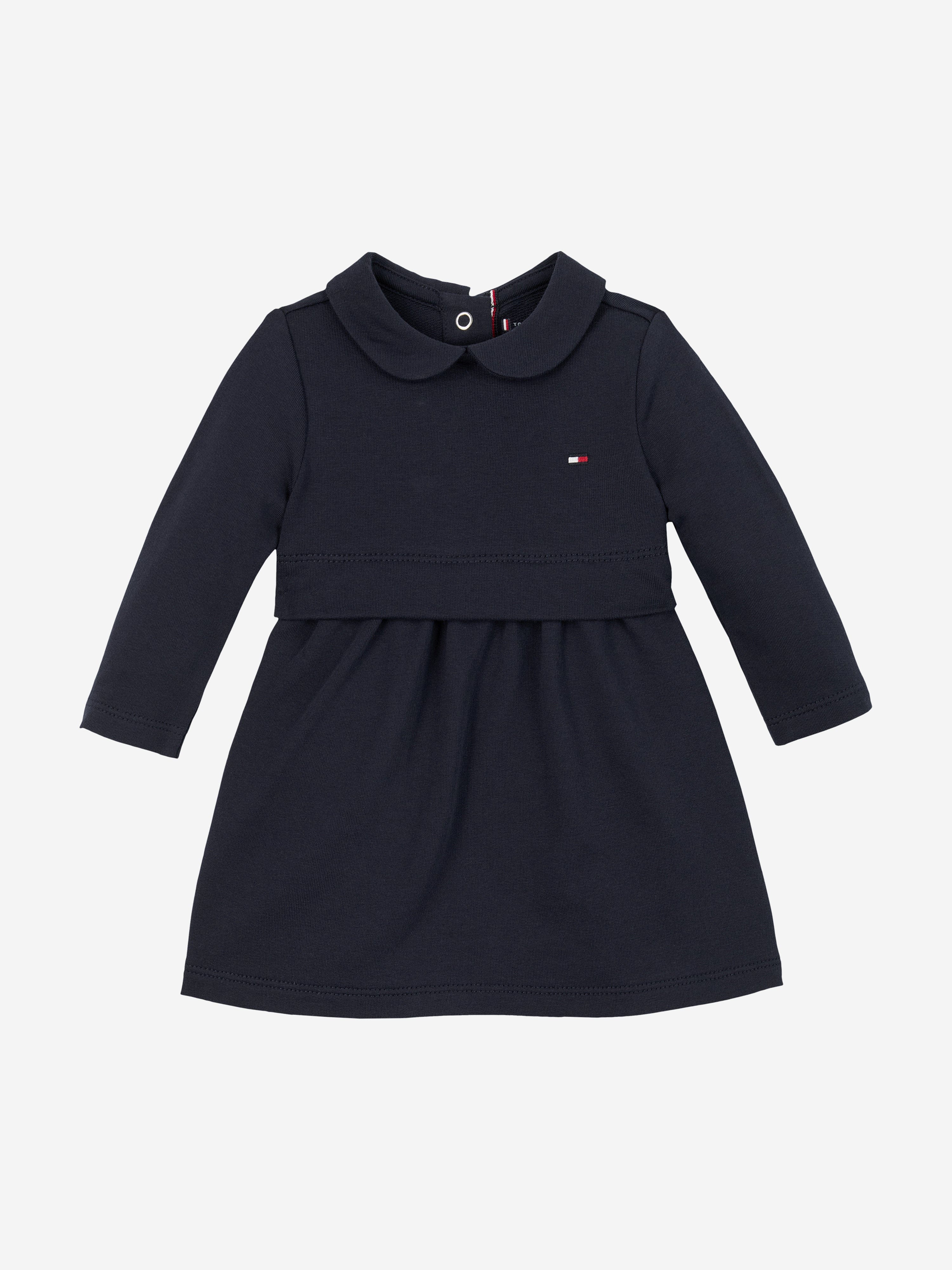 **Navy Blue Baby Girls Essential Dress - Soft & Comfortable Cotton Dress for Toddlers - Perfect for Playdates, Parties & Everyday Wear**
