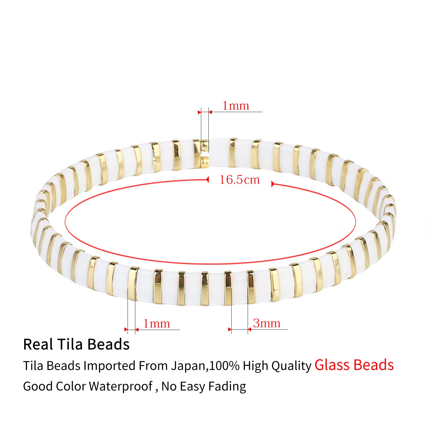 KELITCH Women's Flexible Stretch Bracelets - Handmade Boho Beaded Bracelet with Miyuki Tila Beads | Perfect for Gift, Party, Wedding & Everyday Wear