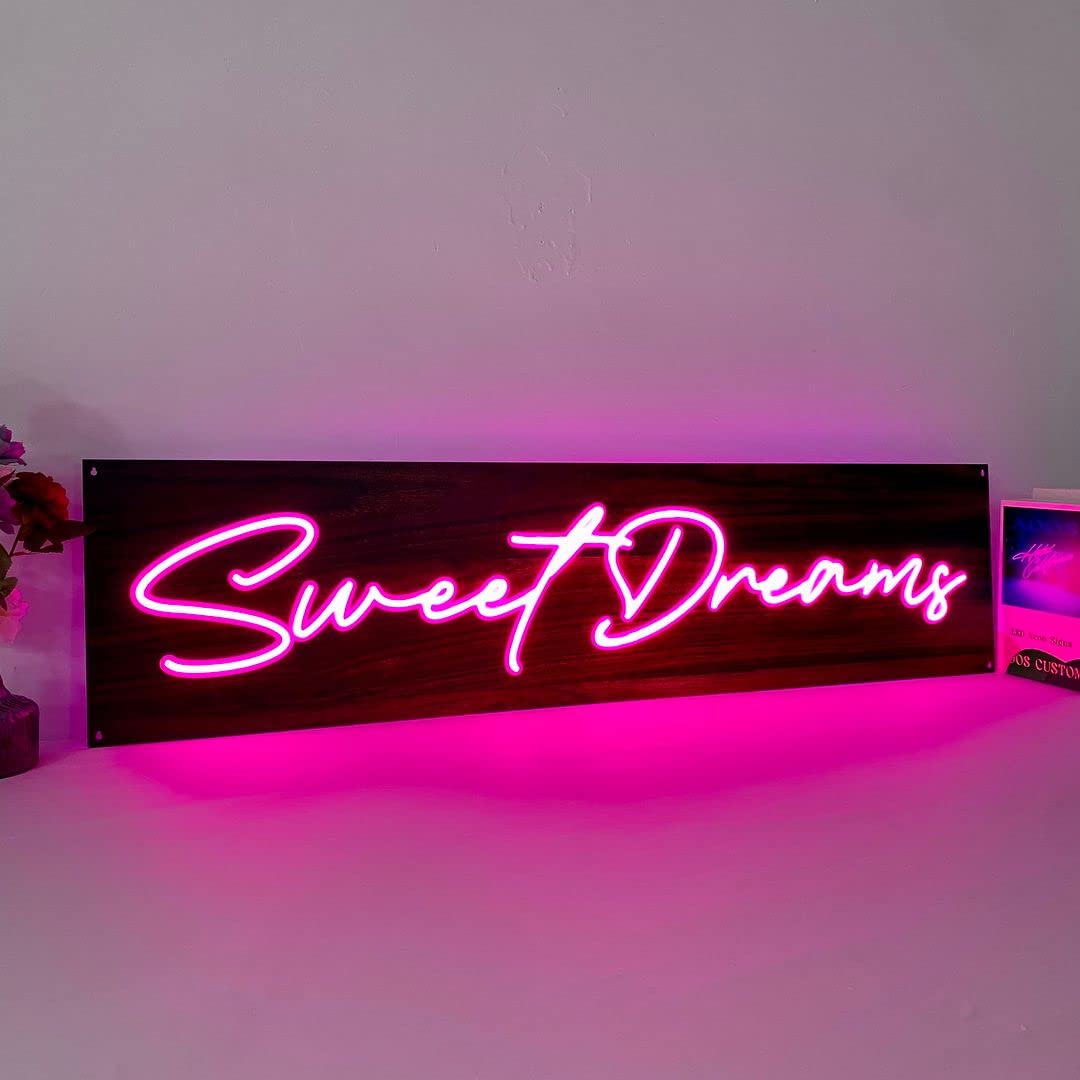 Sweet Dreams Neon Signs for Wall Decor - Custom LED Bedroom Lights, Home & Aesthetic Room Decor - Perfect for Wedding, Party, Bathroom & Kitchen Lighting | Create Cozy Ambiance for Relaxation & Entertainment