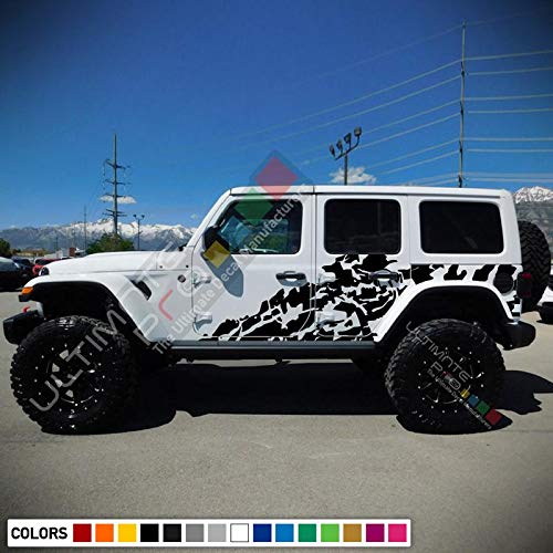 Bubbles Design Vinyl Decal Sticker for Jeep Wrangler JL JK (2007-2020) - 4 Door Big Black Decorative Sticker - Perfect for Car Customization, Off-Road Adventures & Personalization