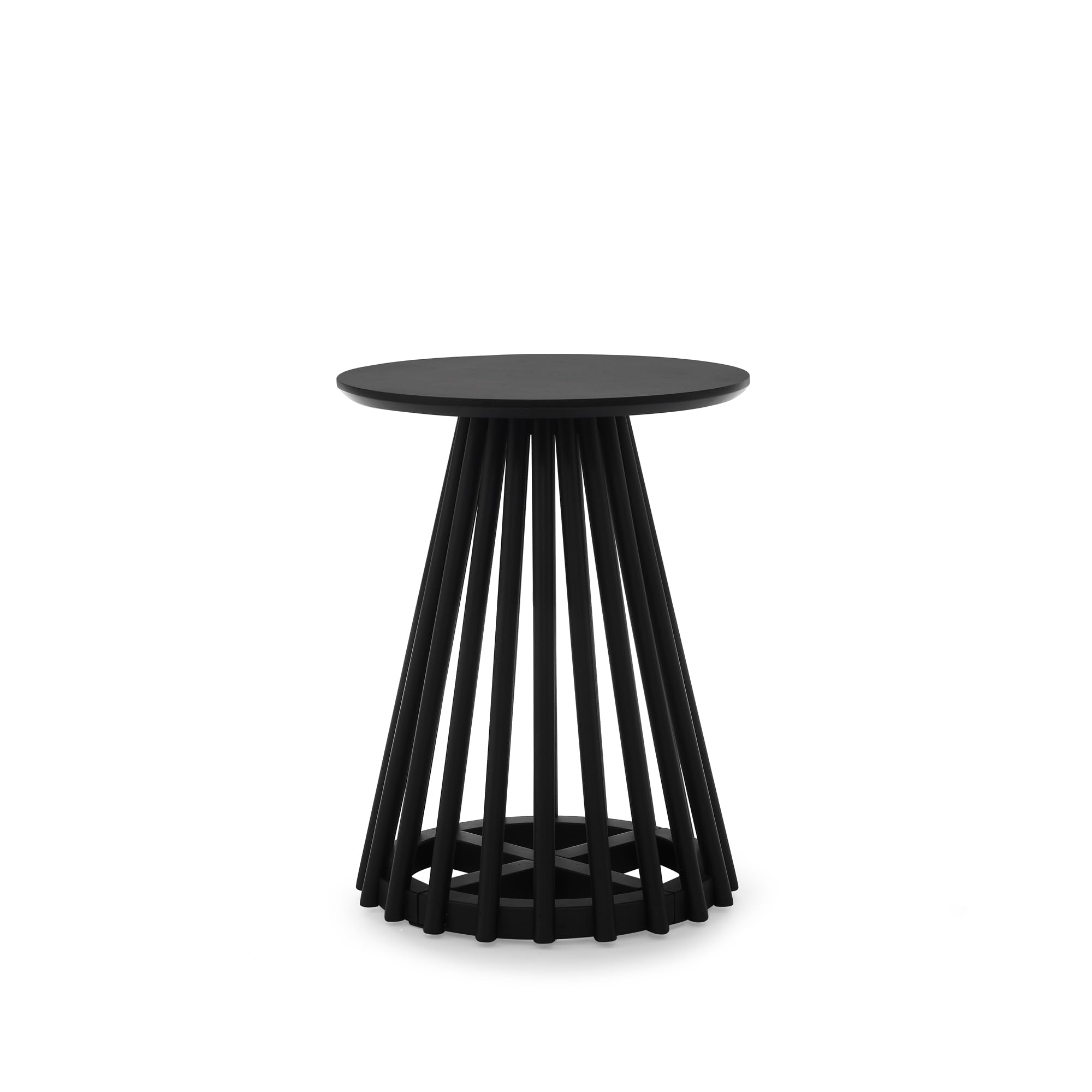 Modern Minimalist Round Coffee Table for Living Room - Black 15.8 Inch Sofa Side Table, Cocktail & Tea End Table with Easy Assembly - Perfect for Small Spaces, Apartments & Lounge Areas