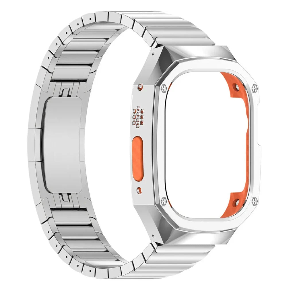 UltraDefender SteelShield Durable Stainless Steel Band for Apple Watch Ultra - Perfect for Outdoor Sports, Workouts & Everyday Wear