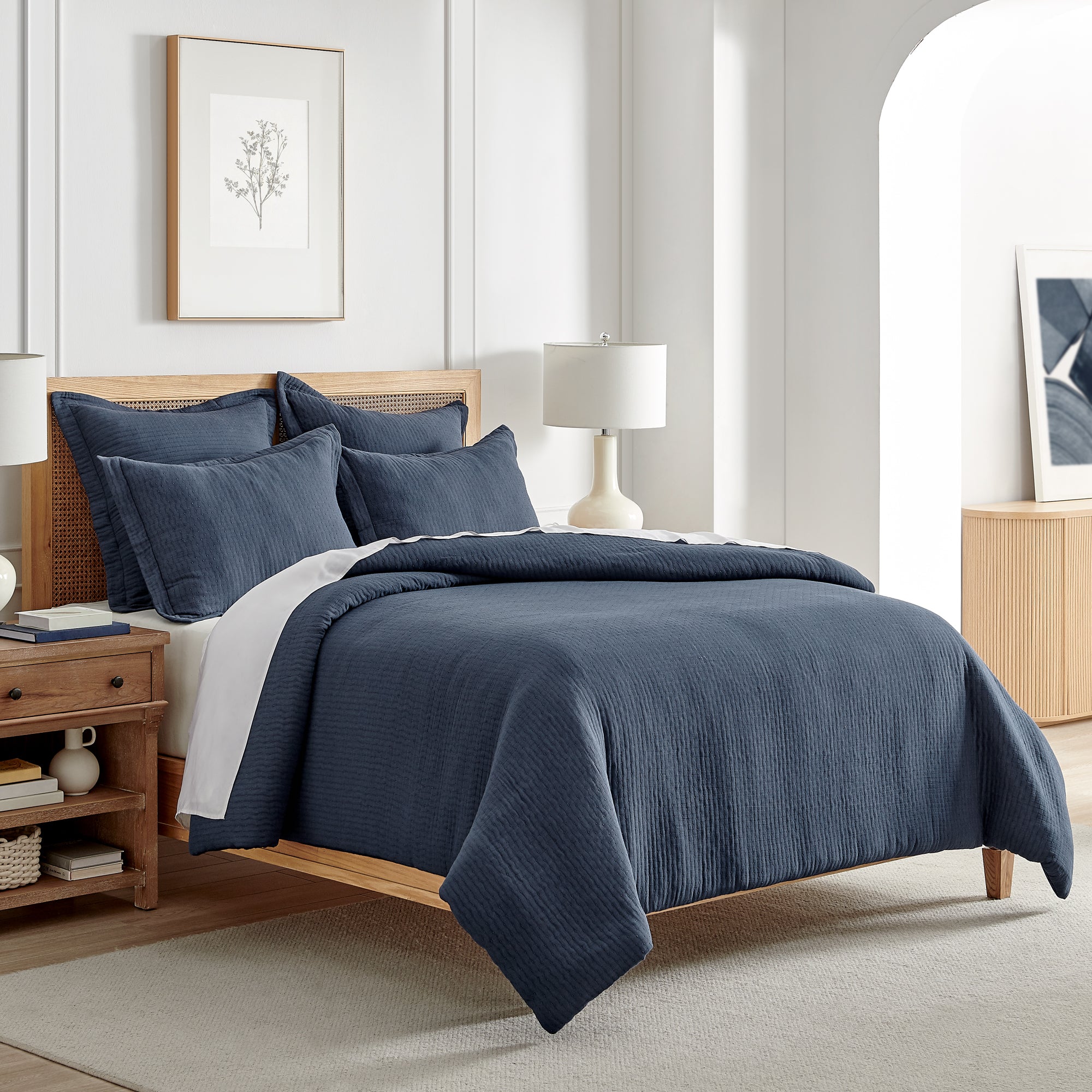 Premium Reede Muslin Duvet Cover Set - Soft Breathable 100% Cotton Bedding - Perfect for Cozy Bedrooms, Guest Rooms & Airbnb Stays